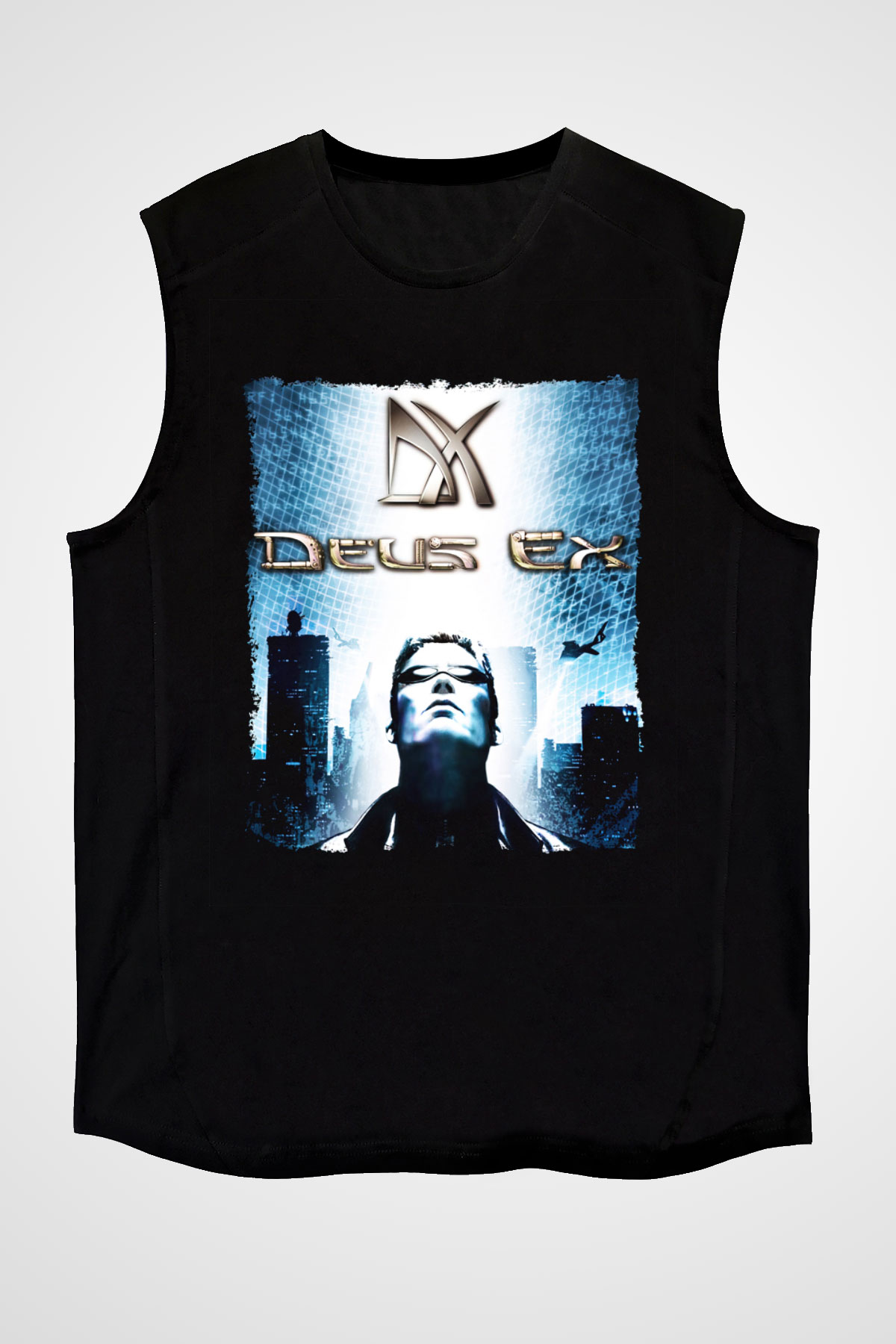 Deus Ex Siyah Unisex Kolsuz Tişört