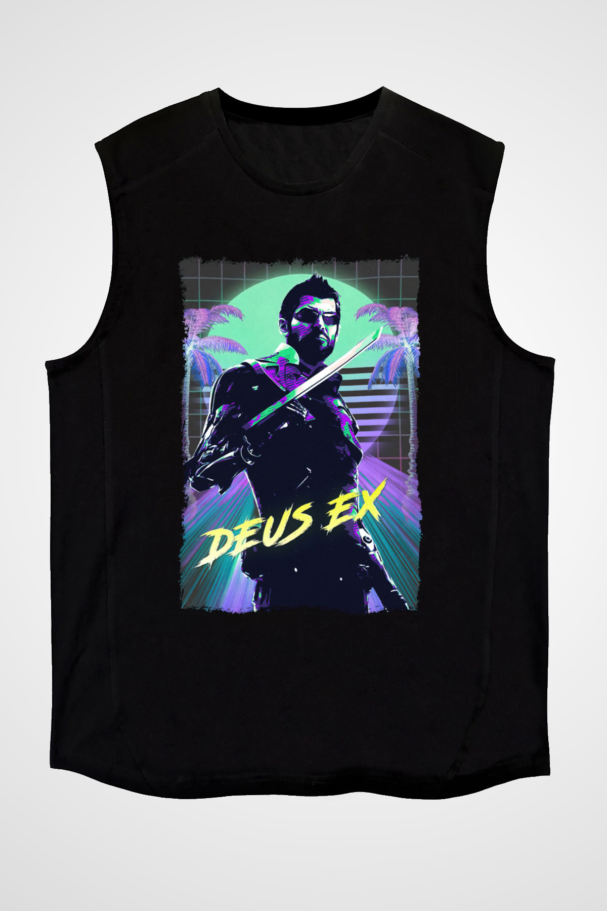 Deus Ex Siyah Unisex Kolsuz Tişört