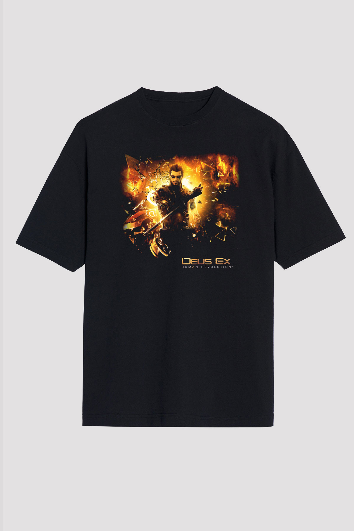 Deus Ex Siyah Unisex Oversize Tişört T-Shirt