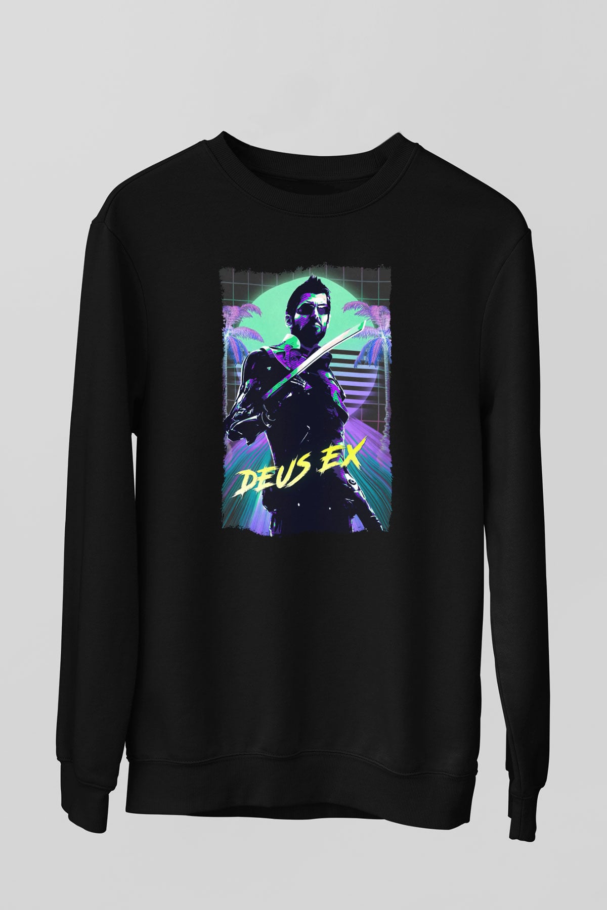 Deus Ex Siyah Unisex Sweatshirt