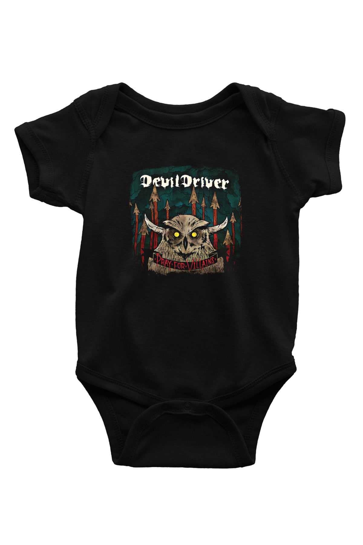 Devil Driver Baskılı Unisex Siyah Bebek Body - Zıbın