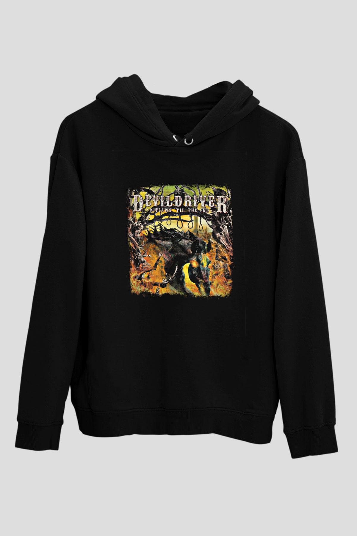 Devil Driver Baskılı Unisex Siyah Hoodie