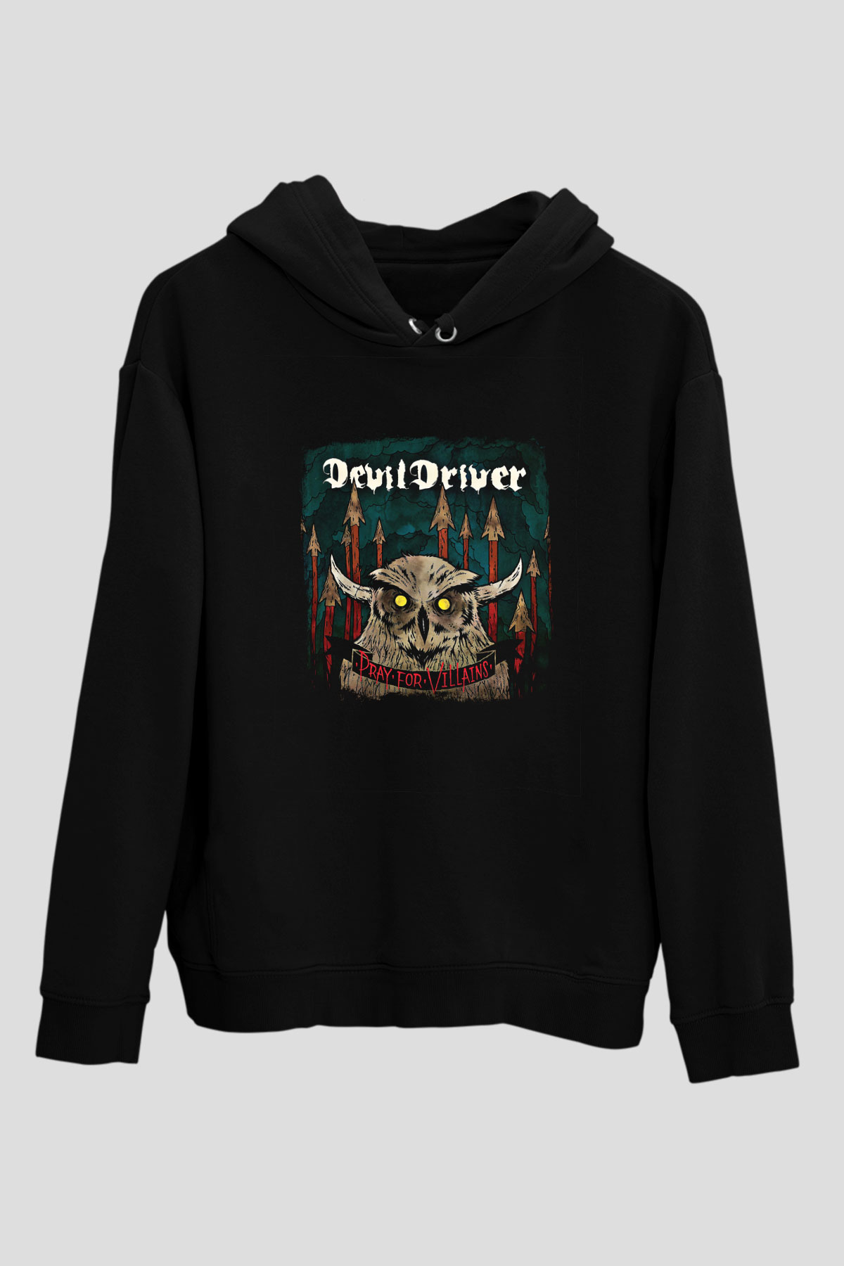 Devil Driver Baskılı Unisex Siyah Hoodie
