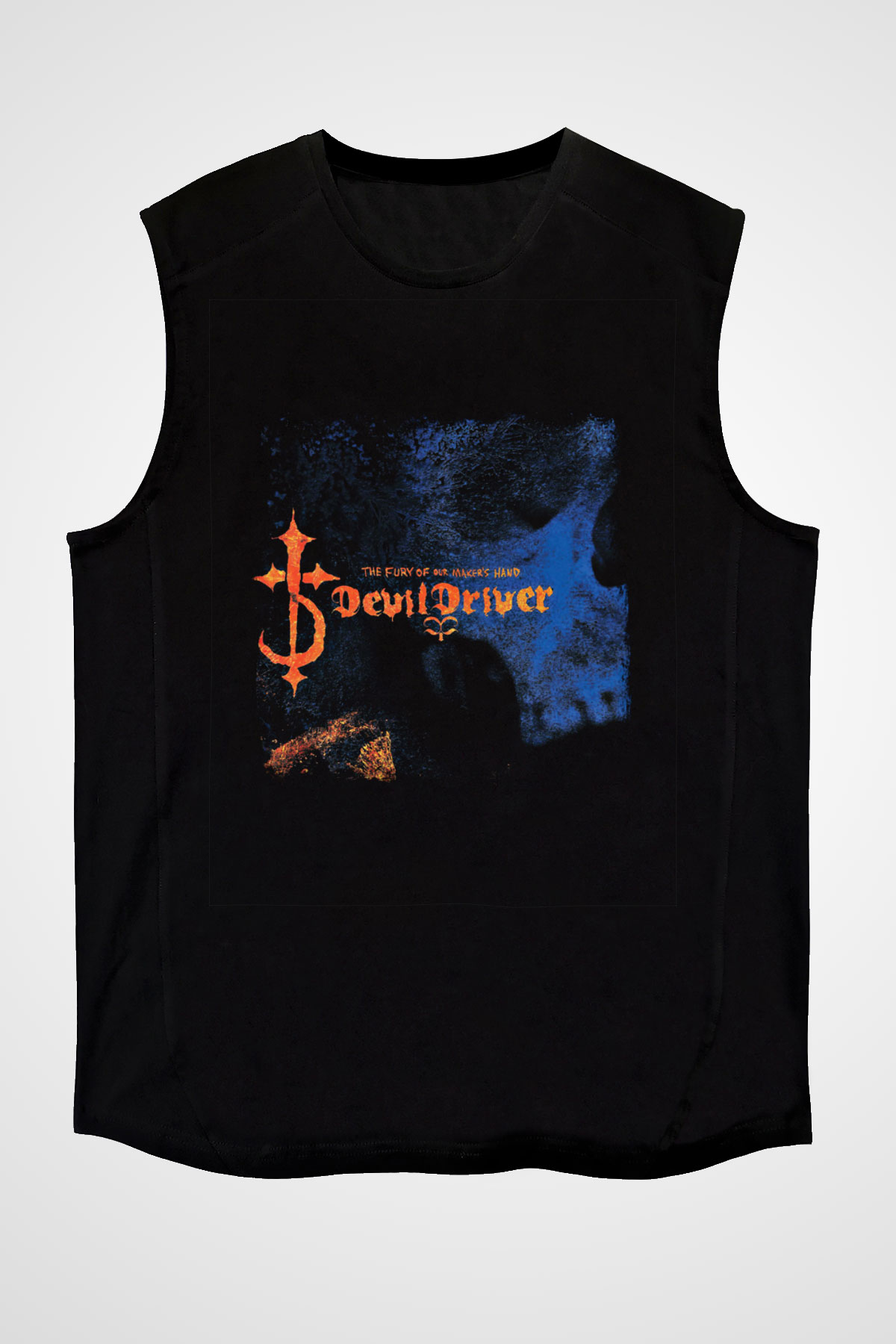 Devil Driver Baskılı Unisex Siyah Kolsuz Tişört
