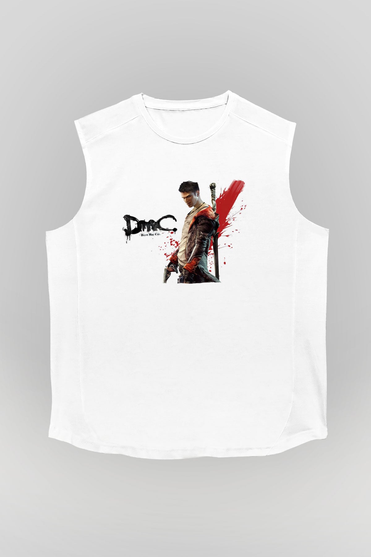 Devil May Cry Beyaz Unisex Kolsuz Tişört