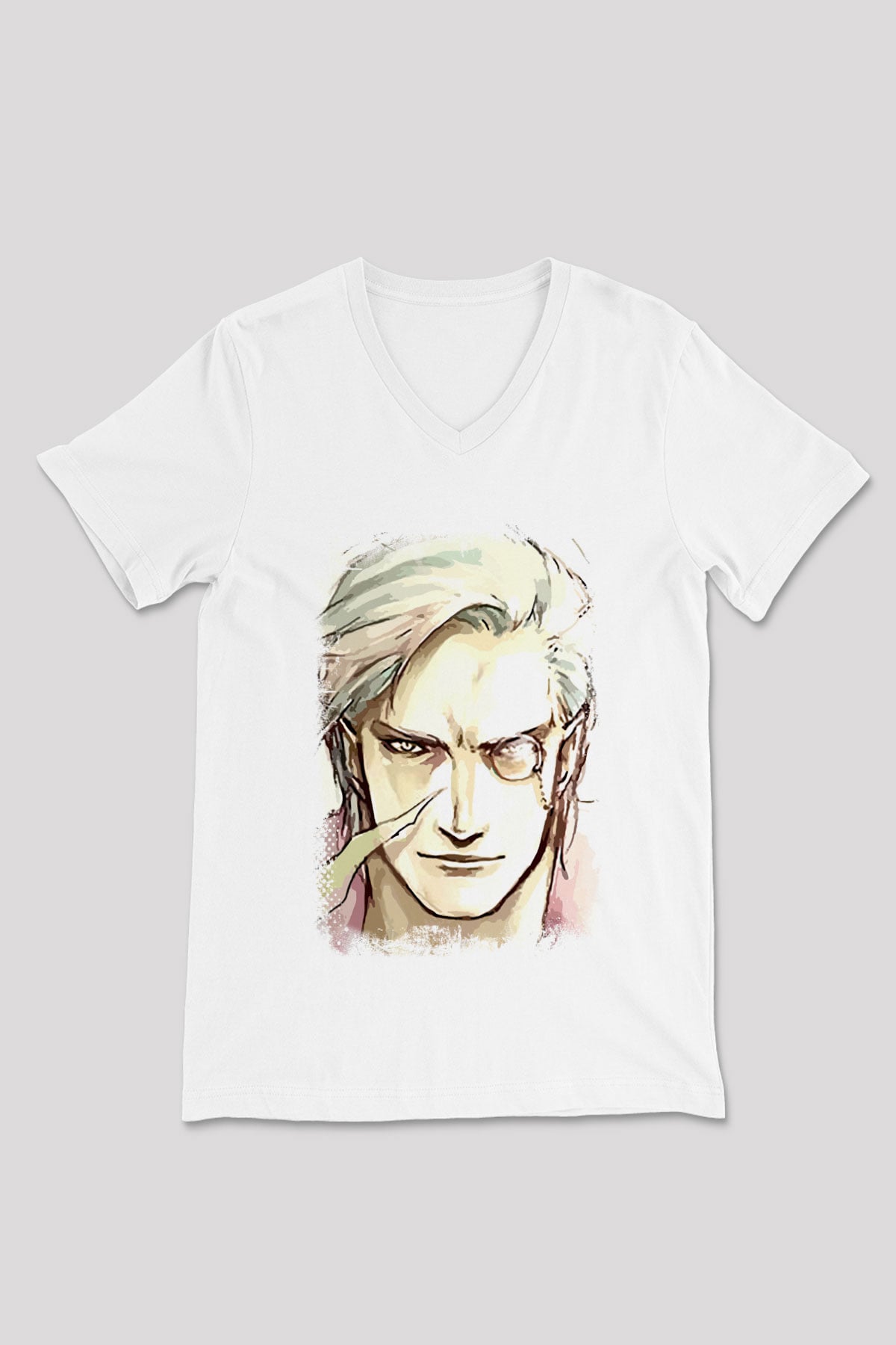Devil May Cry Beyaz Unisex V Yaka Tişört T-Shirt