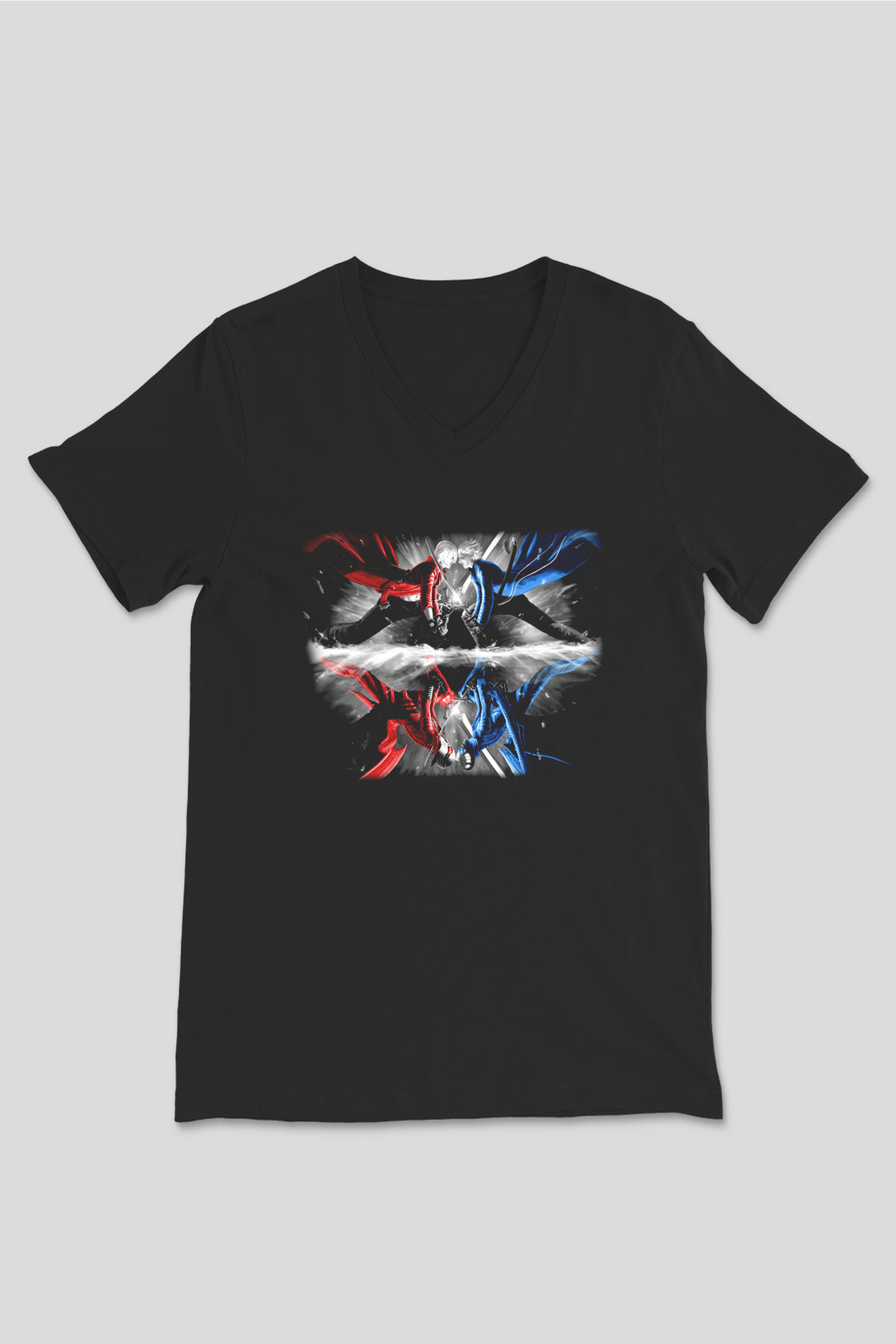 Devil May Cry Siyah Unisex V Yaka Tişört T-Shirt