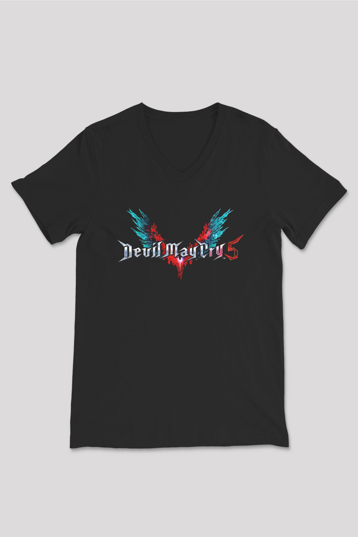 Devil May Cry Siyah Unisex V Yaka Tişört