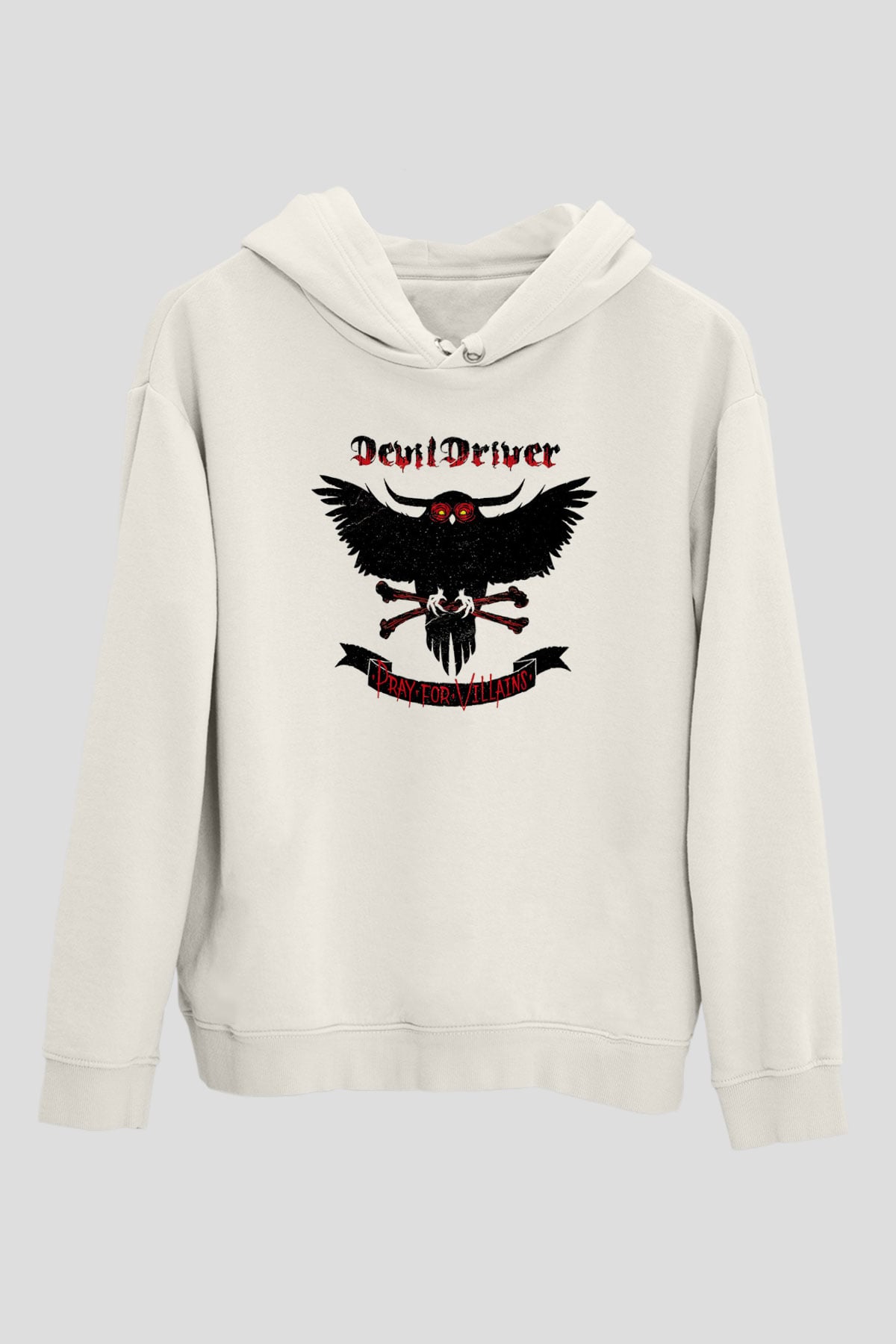 DevilDriver Beyaz Unisex Kapüşonlu Sweatshirt