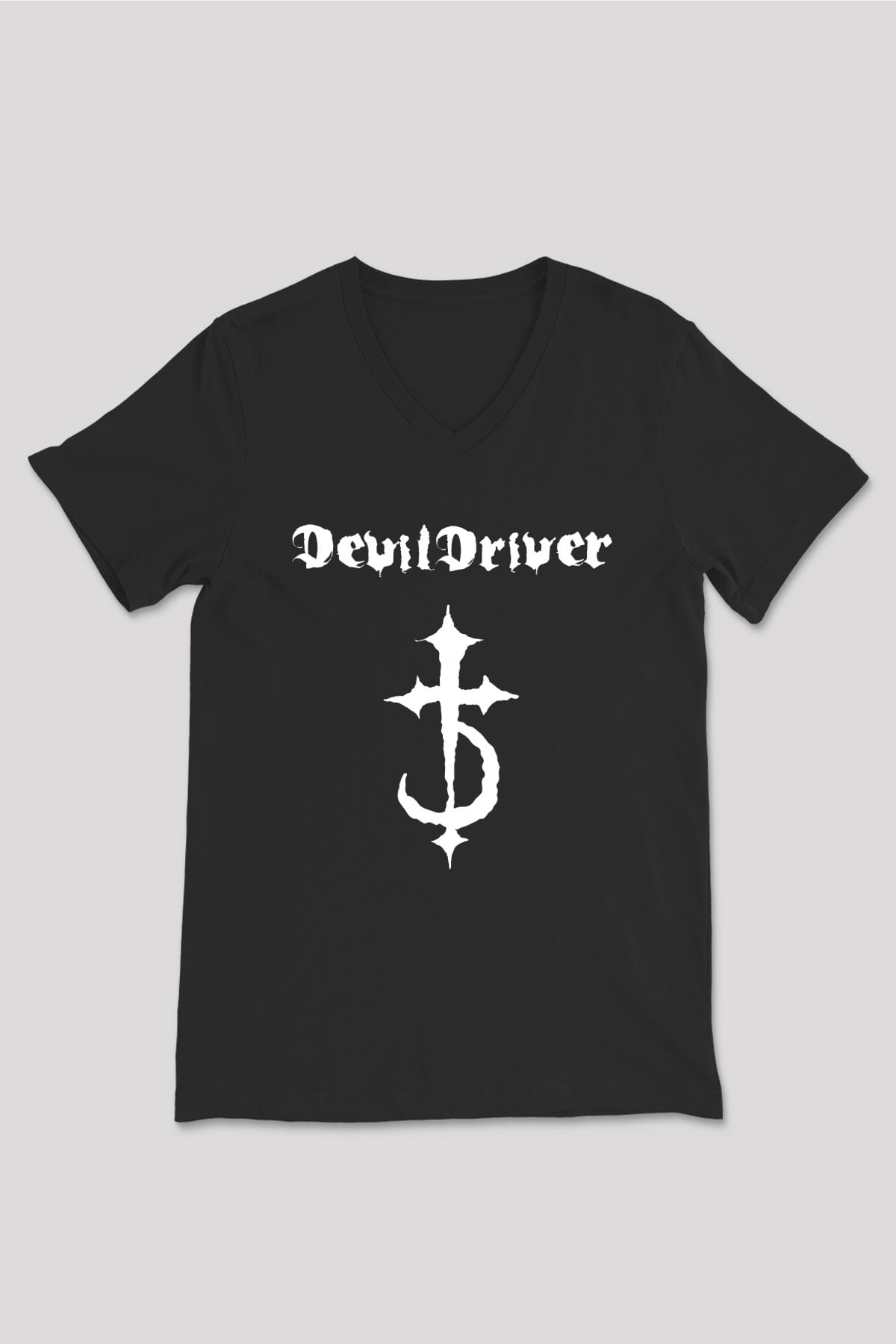 DevilDriver Siyah Unisex V Yaka Tişört