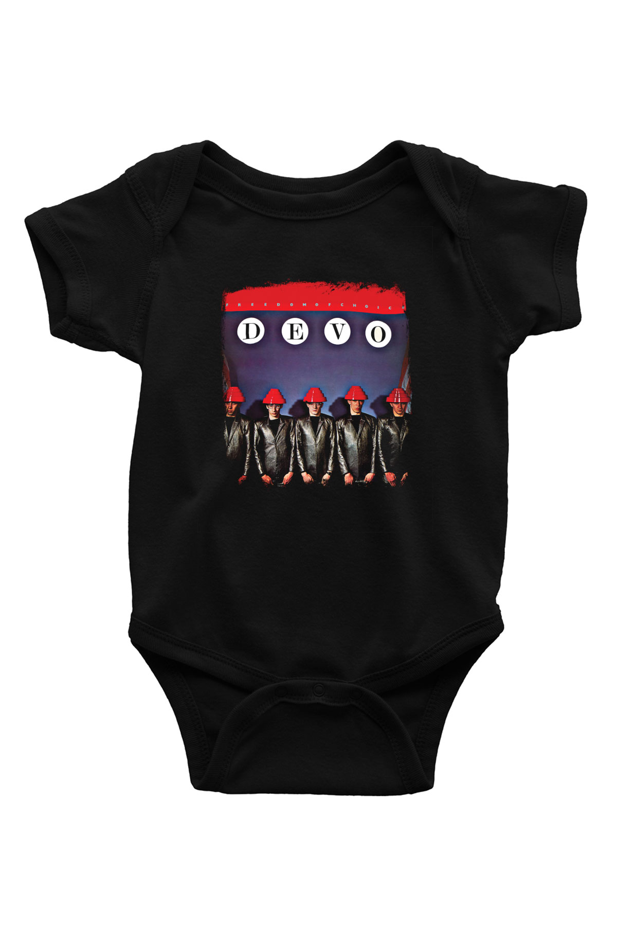 Devo Baskılı Unisex Siyah Bebek Body - Zıbın