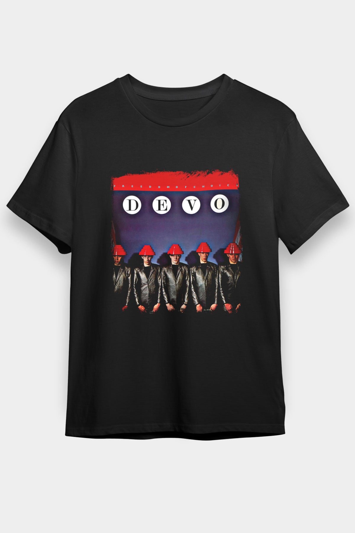 Devo Baskılı Unisex Siyah Tişört
