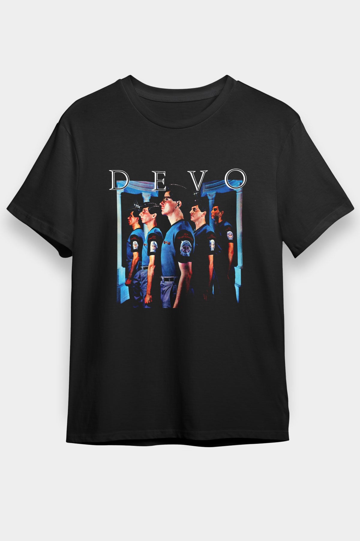 Devo Baskılı Unisex Siyah Tişört