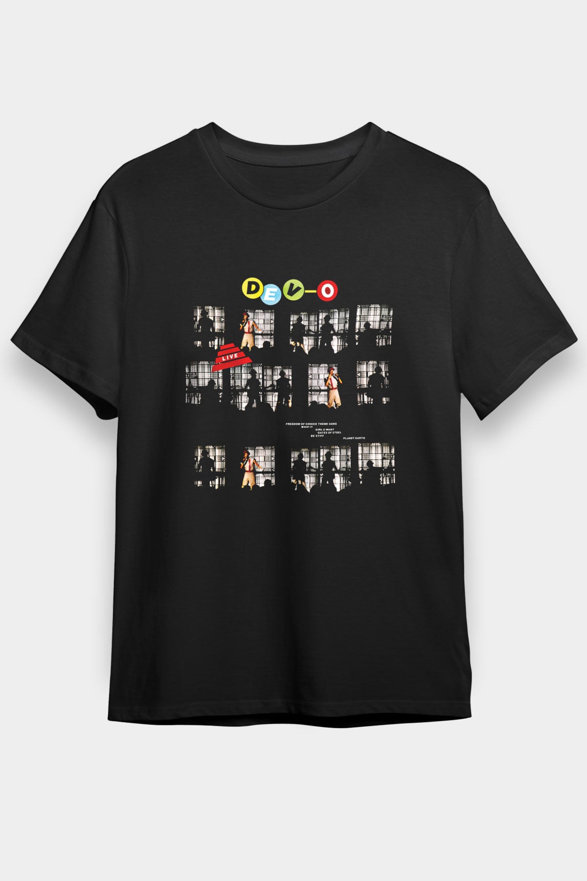 Devo Baskılı Unisex Siyah Tişört