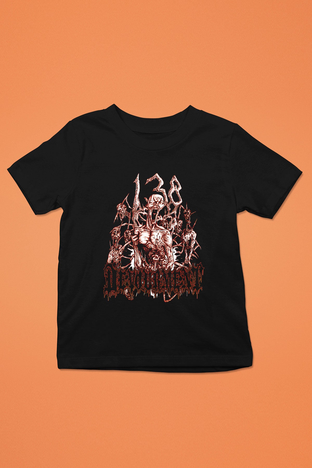 Devourment Baskılı Unisex Siyah Çocuk Tişört - Tshirt