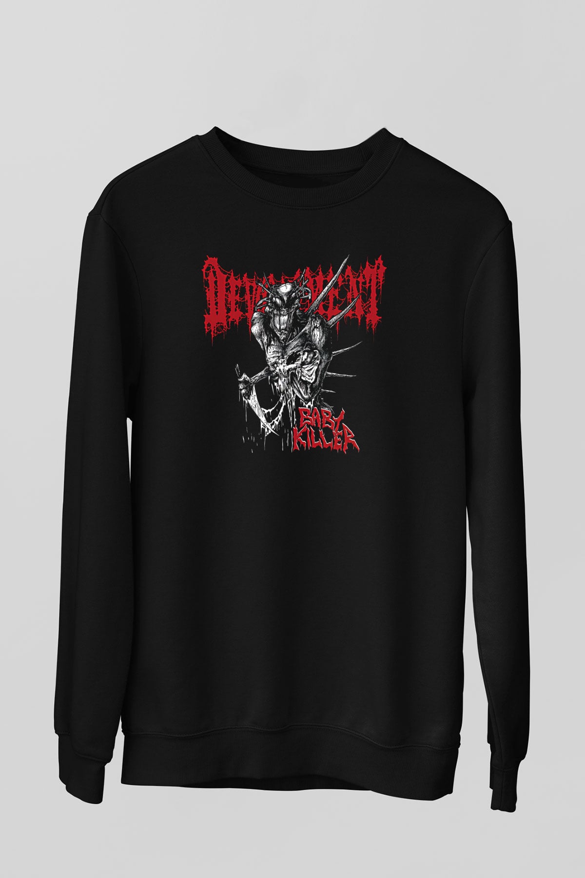 Devourment Baskılı Unisex Siyah Sweatshirt