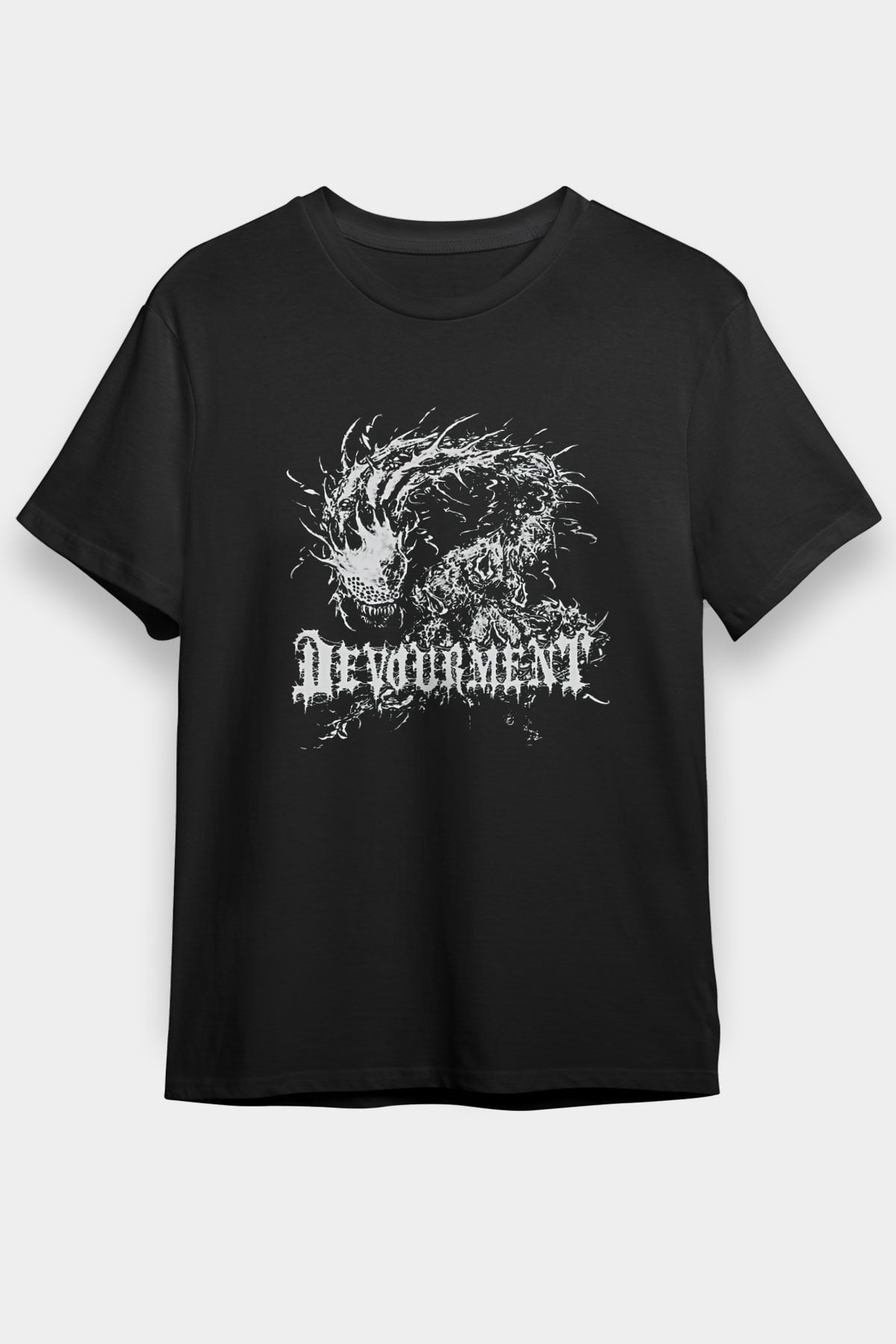 Devourment Baskılı Unisex Siyah Tişört - Tshirt
