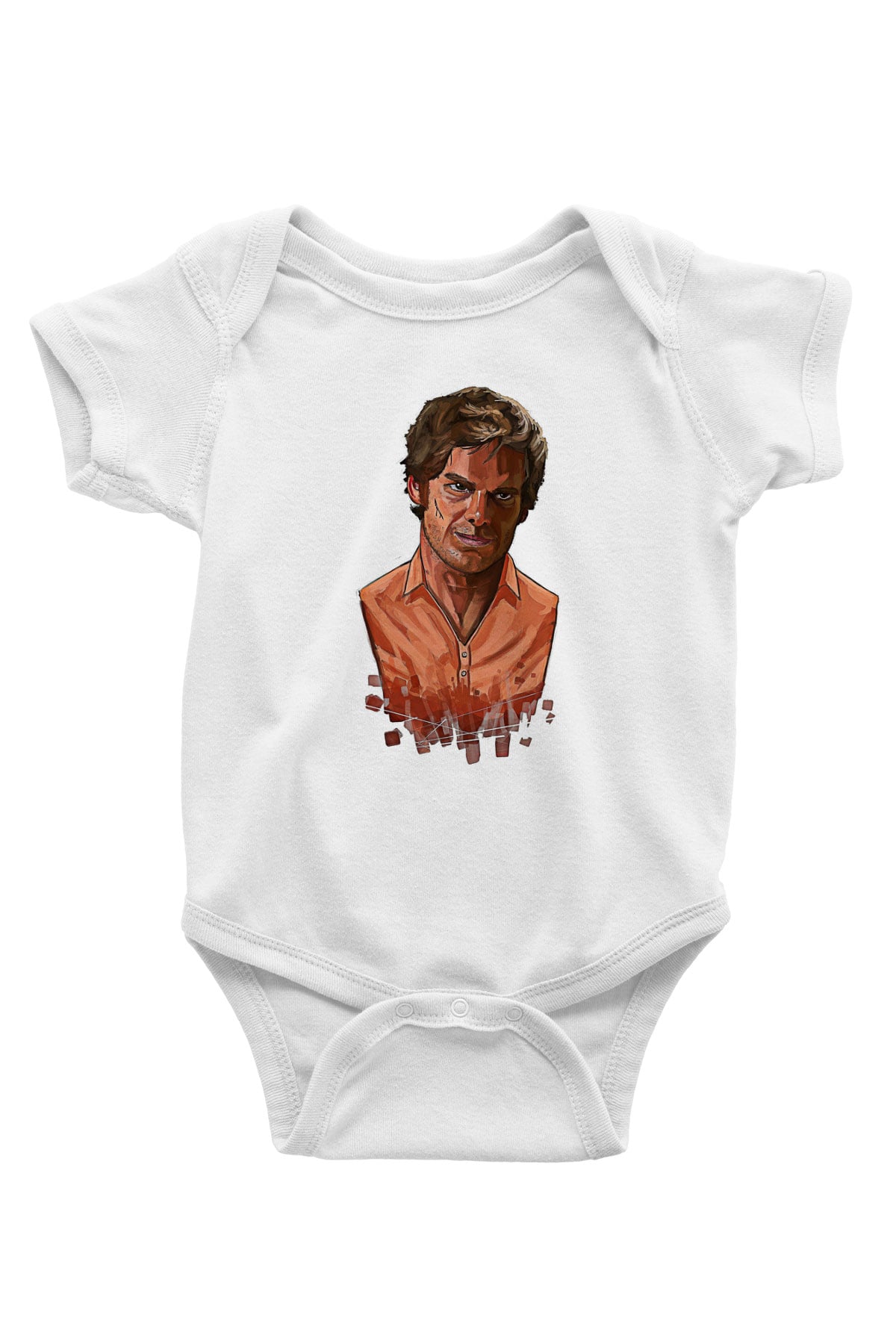 Dexter Baskılı Beyaz Unisex Bebek Body - Zıbın