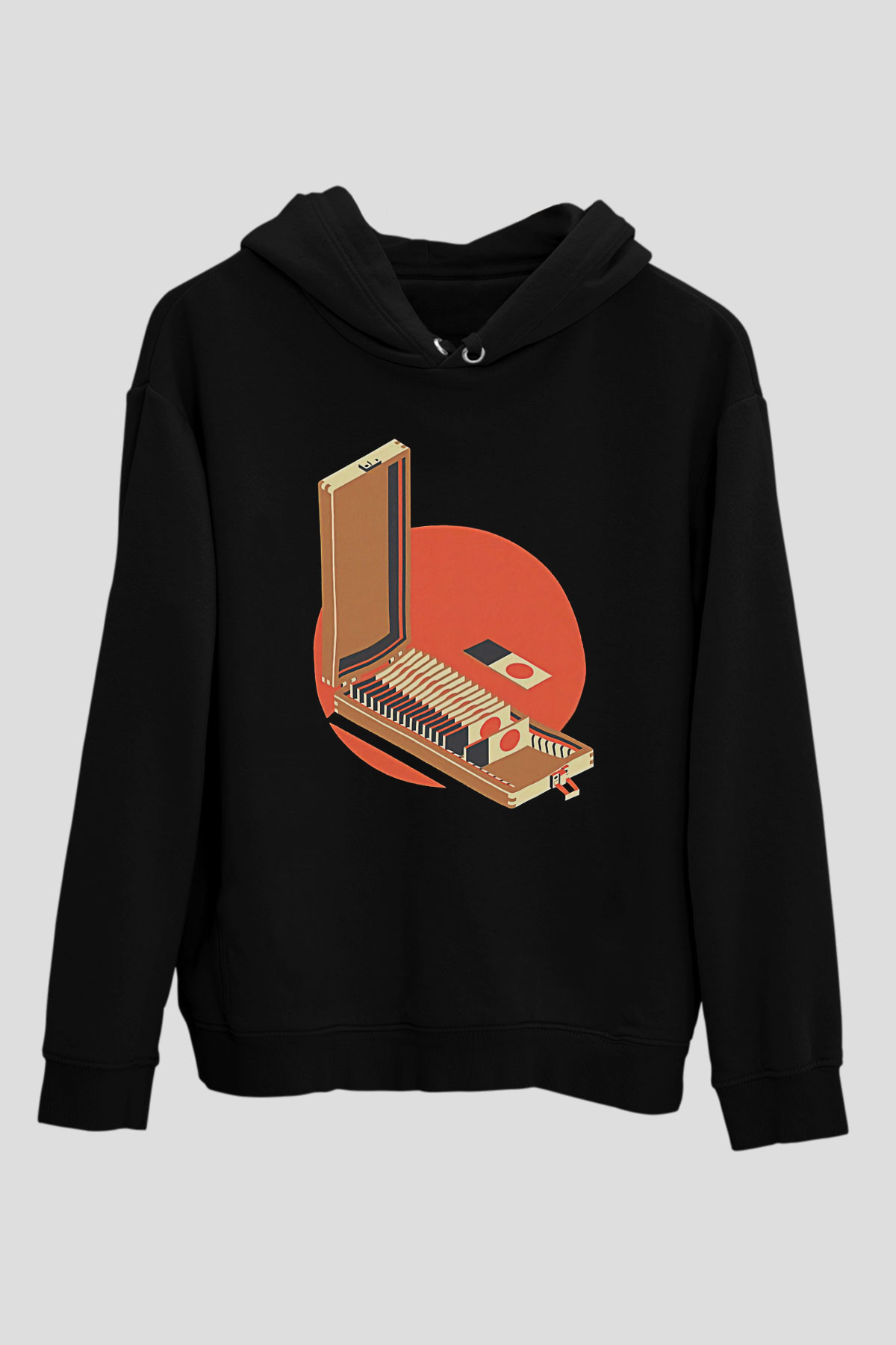 Dexter Baskılı Unisex Siyah Kapüşonlu Sweatshirt
