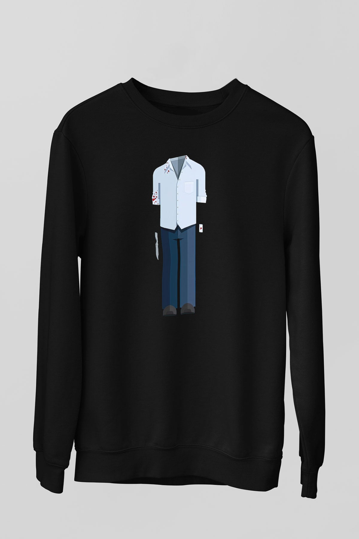 Dexter Baskılı Unisex Siyah Sweatshirt