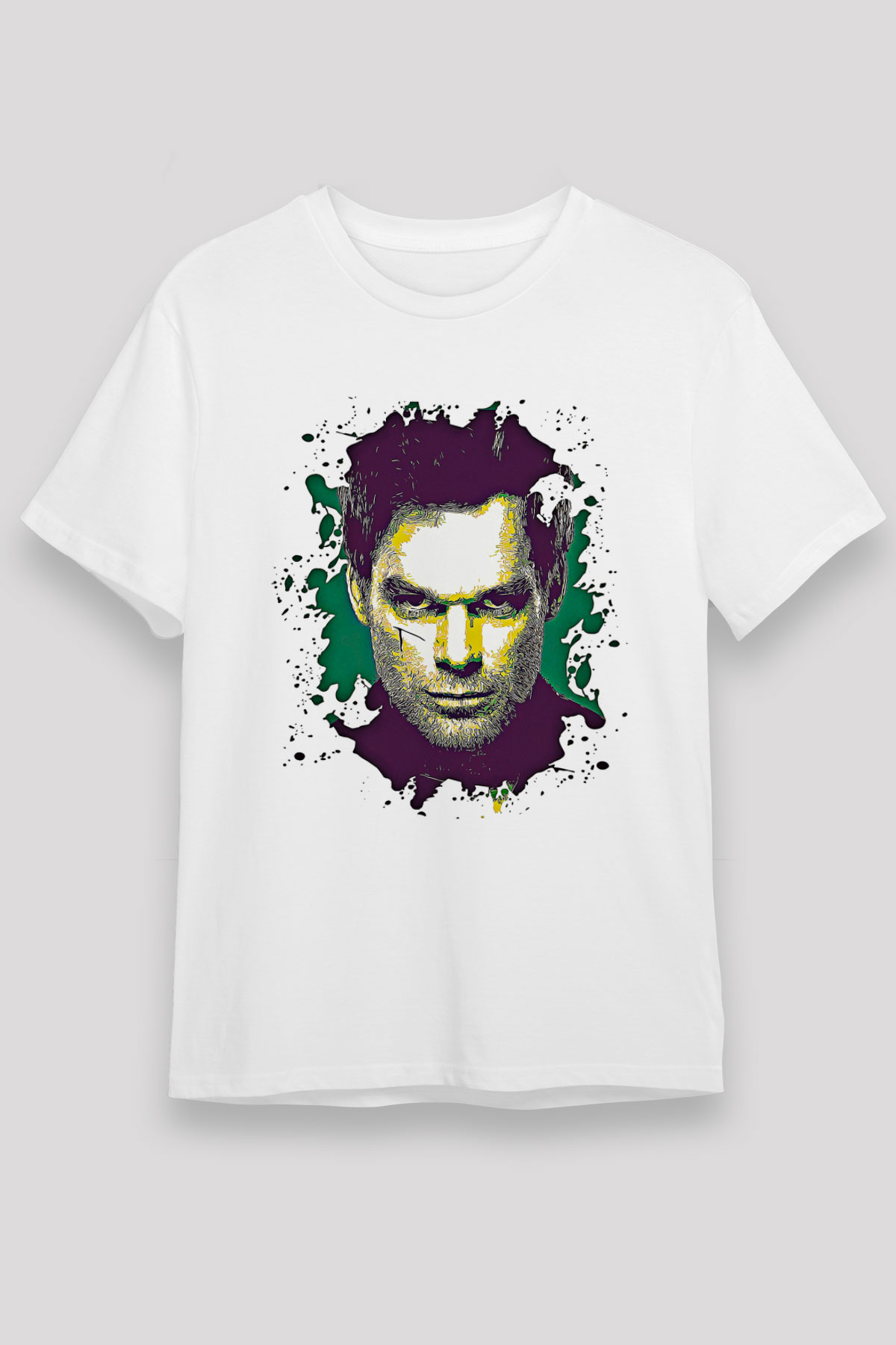 Dexter Unisex Baskılı Beyaz Tişört - Tshirt