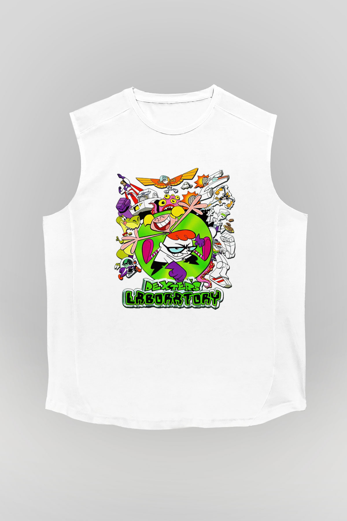 Dexter's Laboratory Beyaz Unisex Kolsuz Tişört
