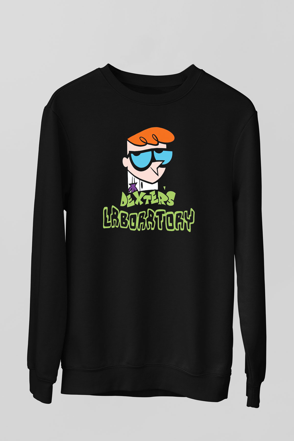Dexter's Laboratory Siyah Unisex Sweatshirt