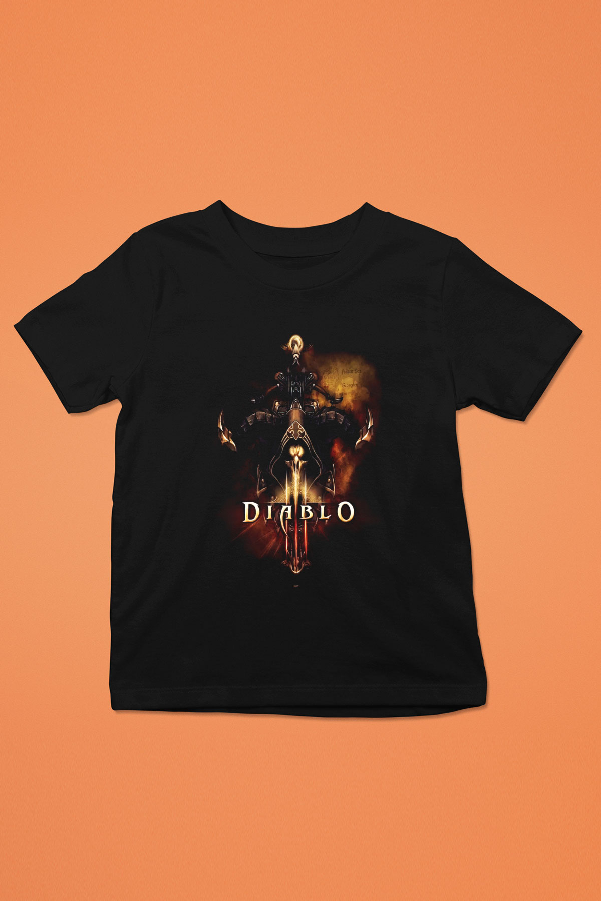 Diablo Baskılı Siyah Unisex Çocuk Tişört