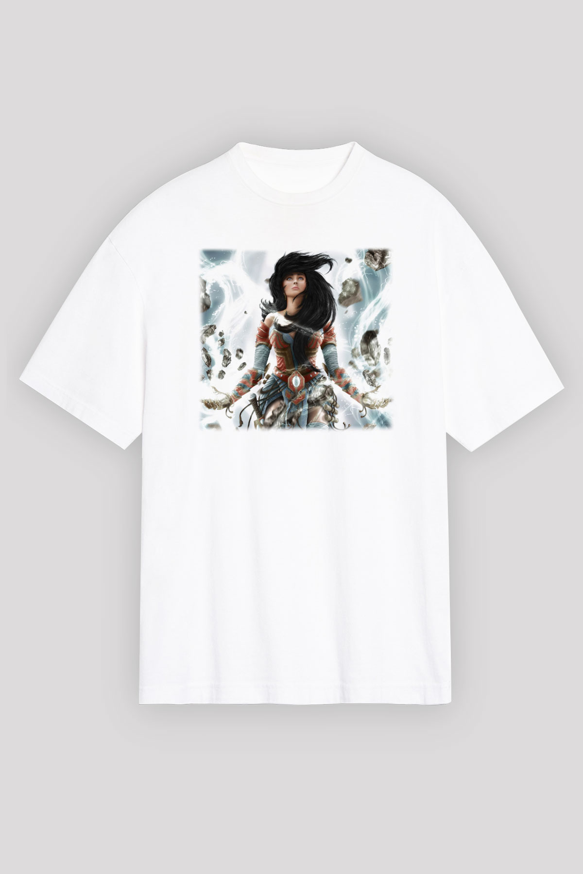 Diablo Beyaz Unisex Oversize Tişört T-Shirt