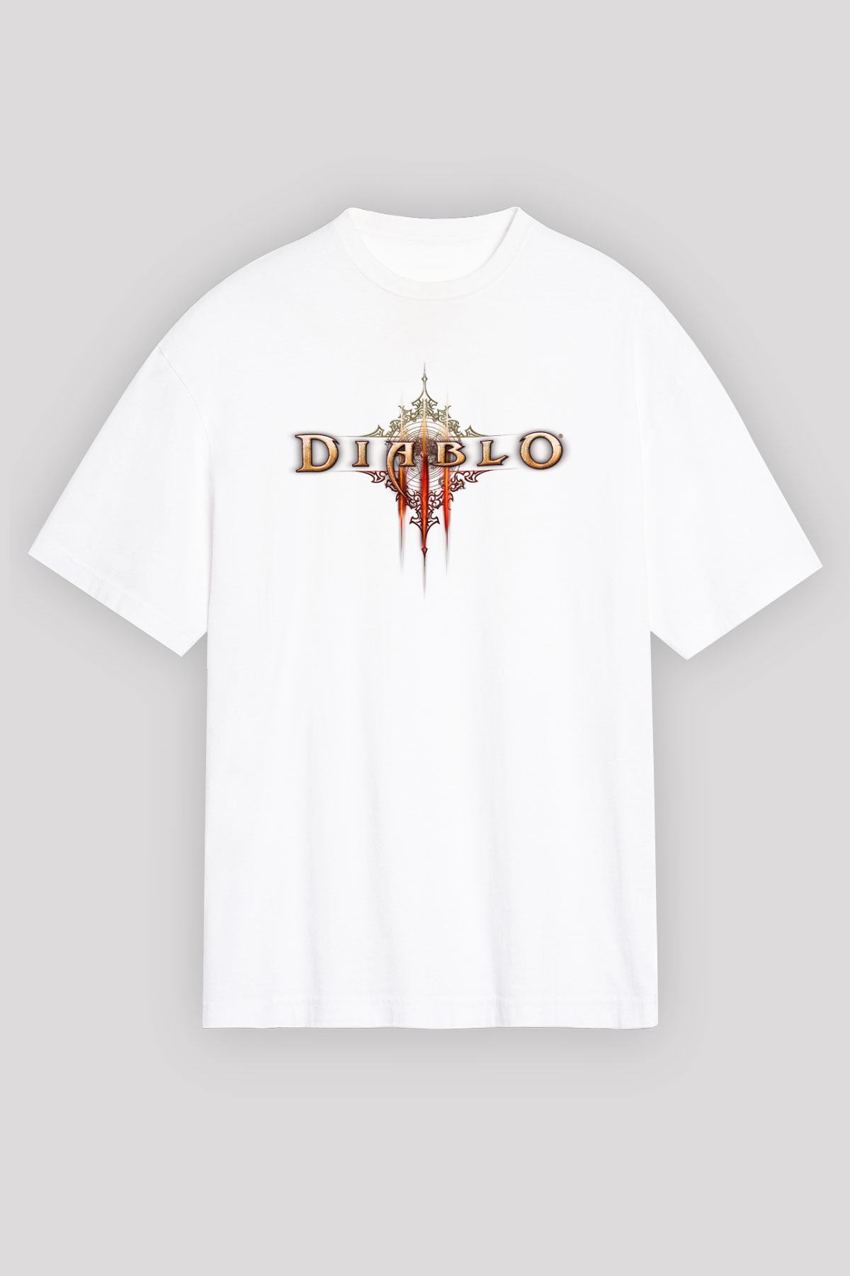 Diablo Beyaz Unisex Oversize Tişört T-Shirt