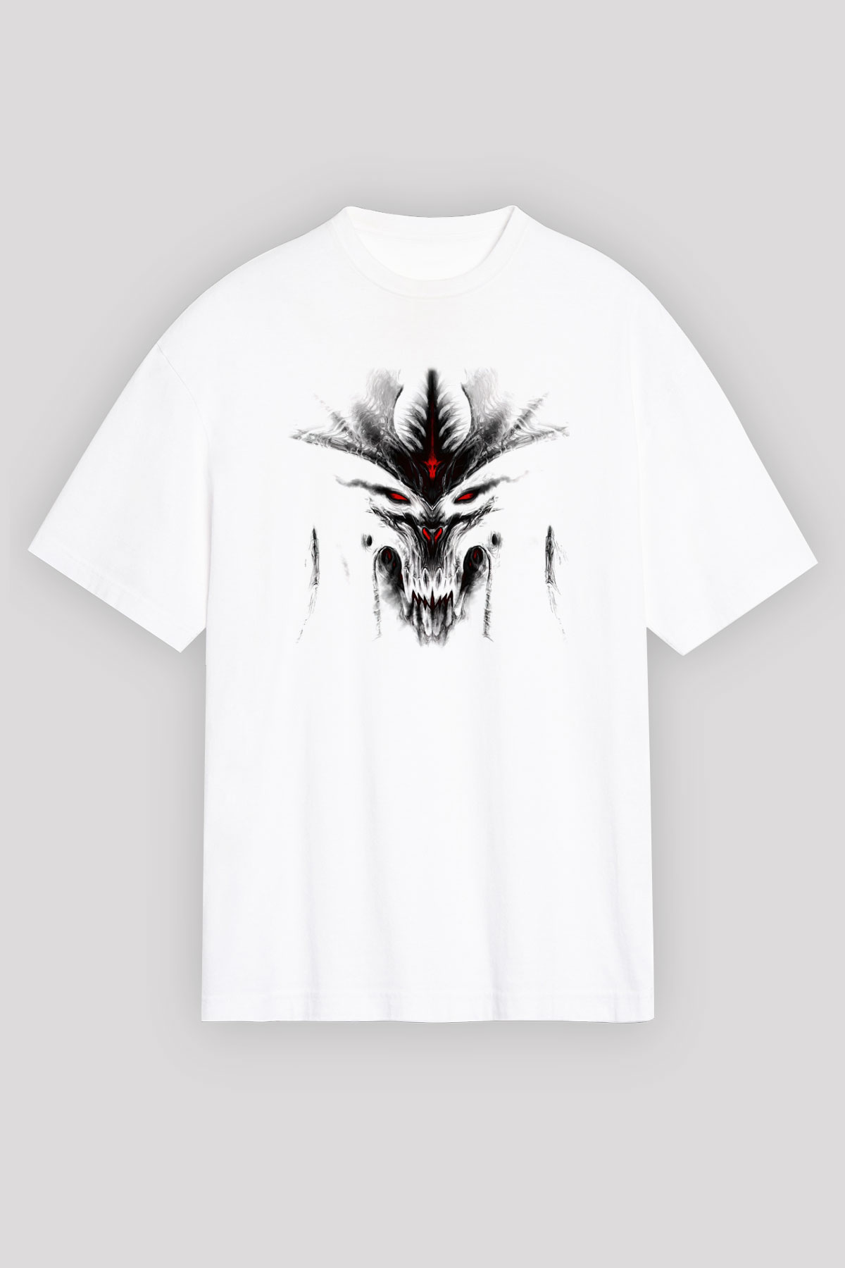 Diablo Beyaz Unisex Oversize Tişört T-Shirt