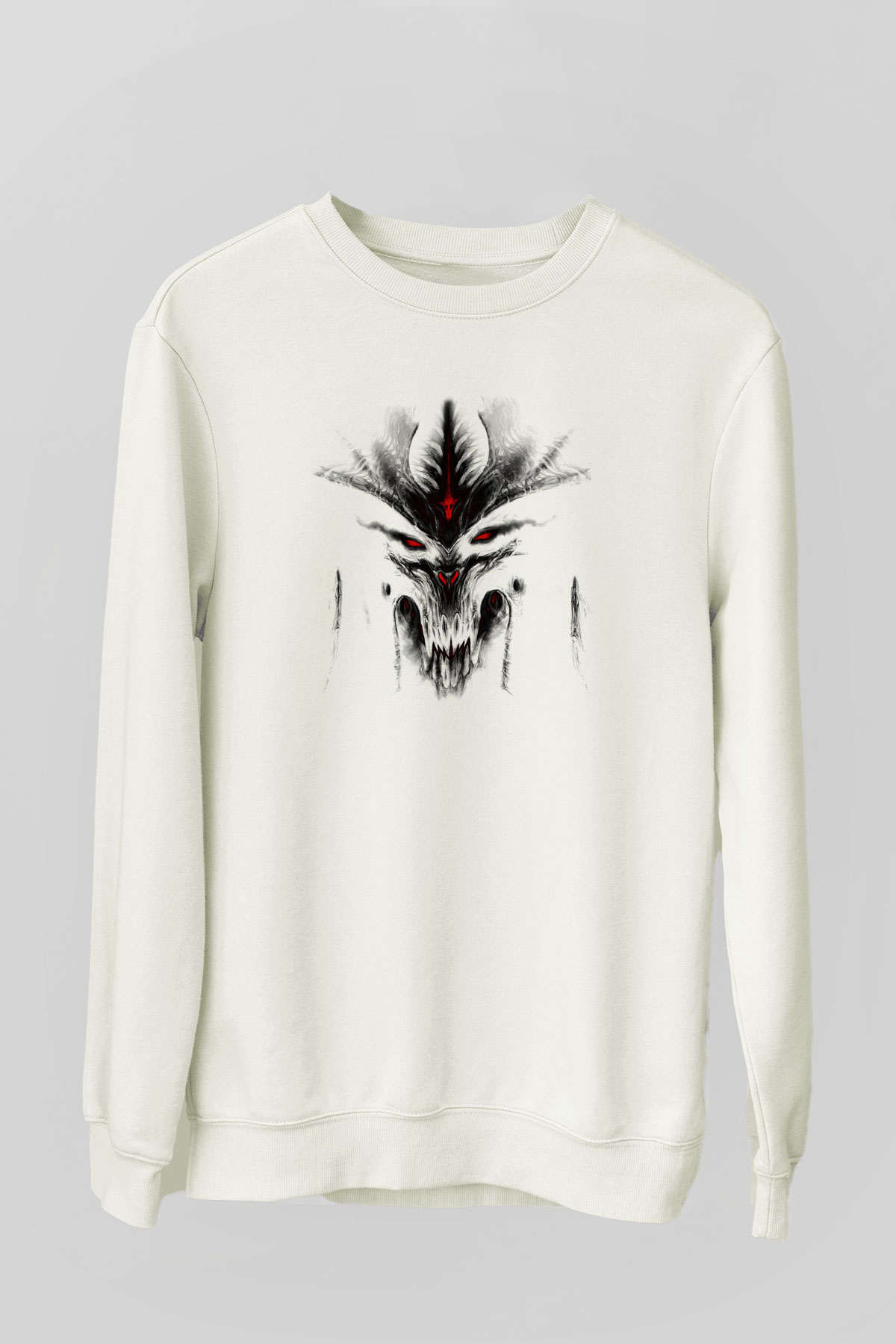 Diablo Beyaz Unisex Sweatshirt