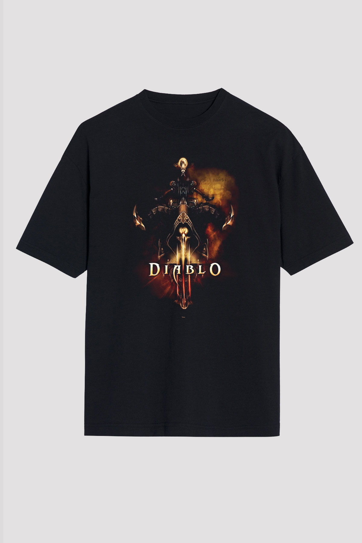 Diablo Siyah Unisex Oversize Tişört T-Shirt