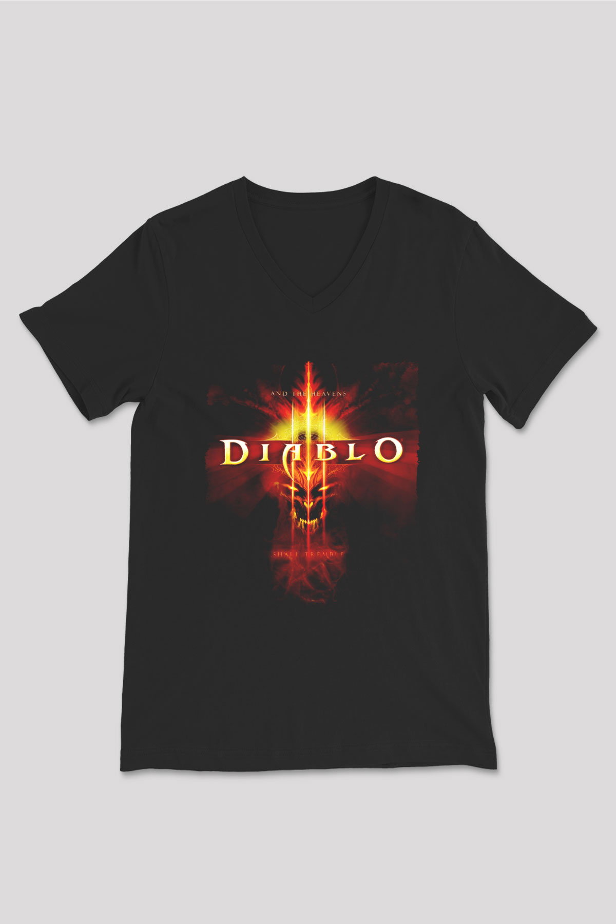 Diablo Siyah Unisex V Yaka Tişört
