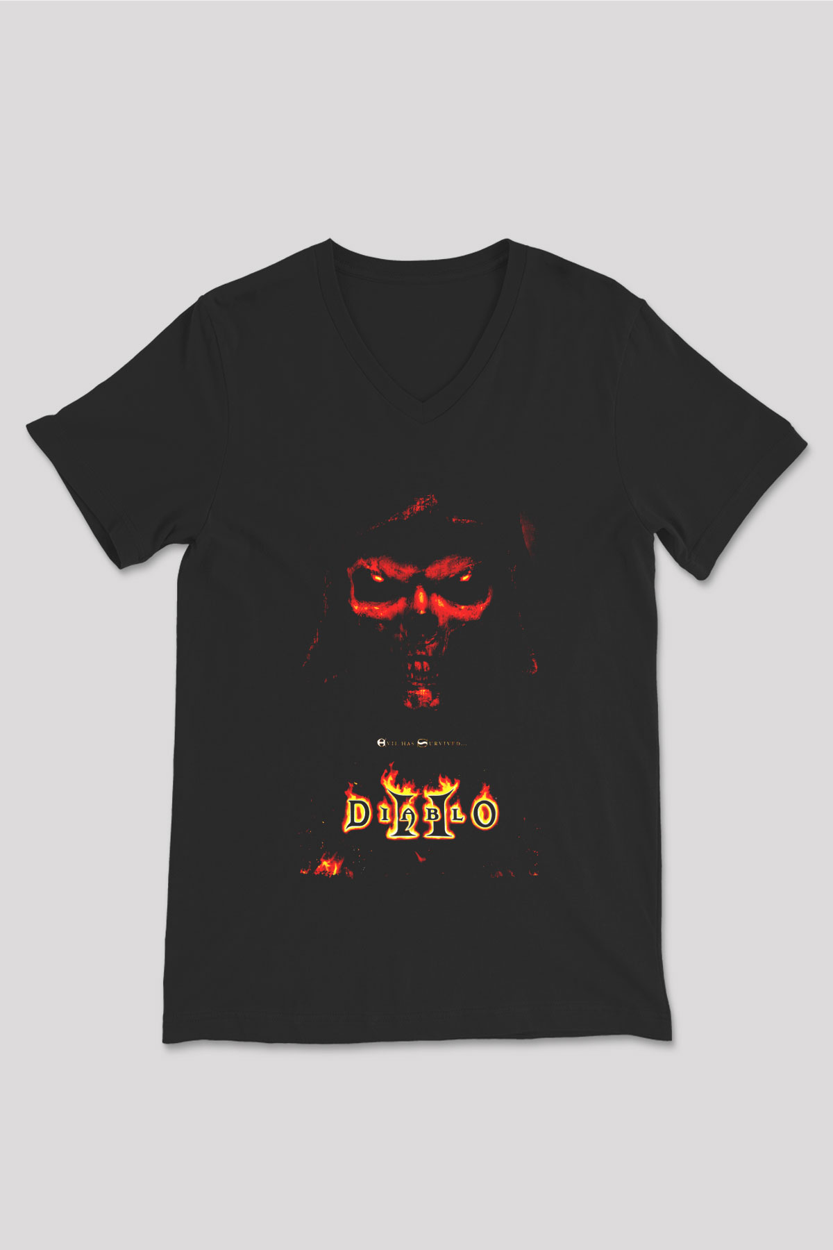 Diablo Siyah Unisex V Yaka Tişört