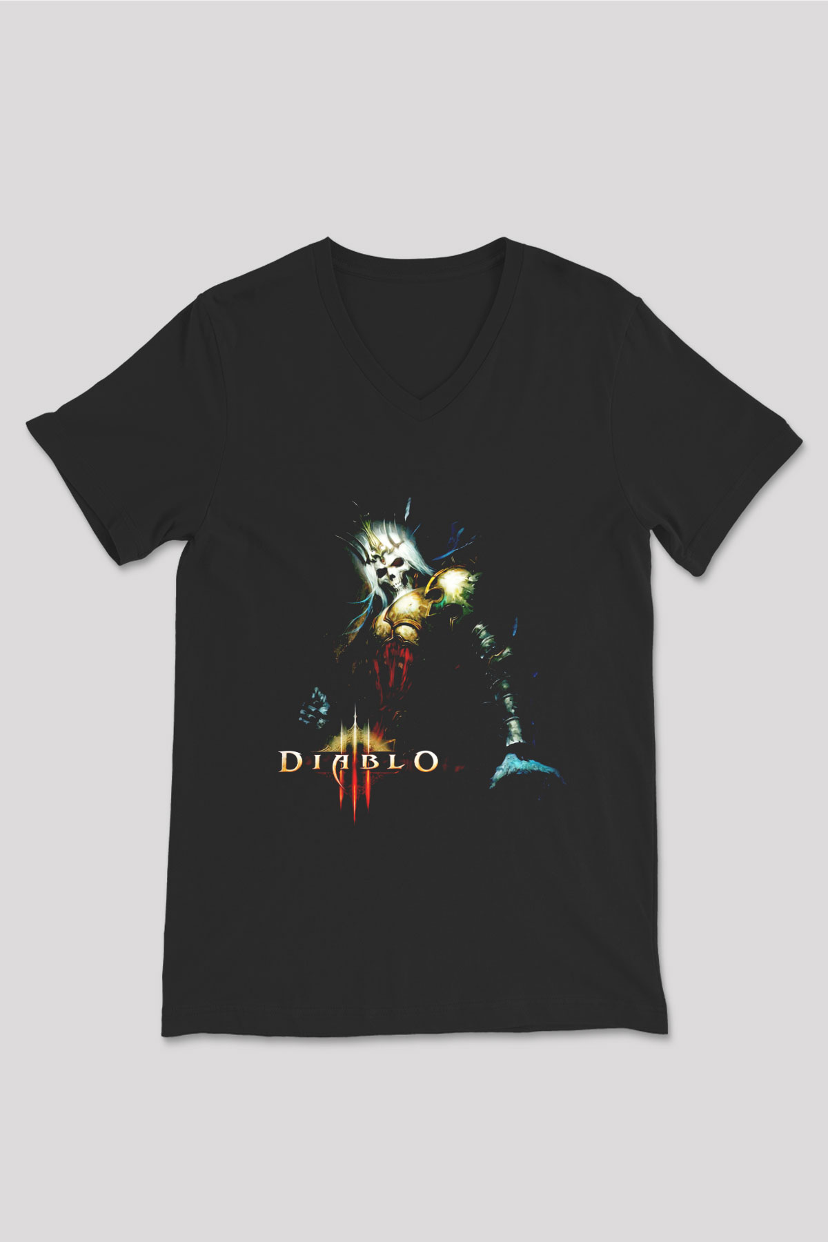 Diablo Siyah Unisex V Yaka Tişört