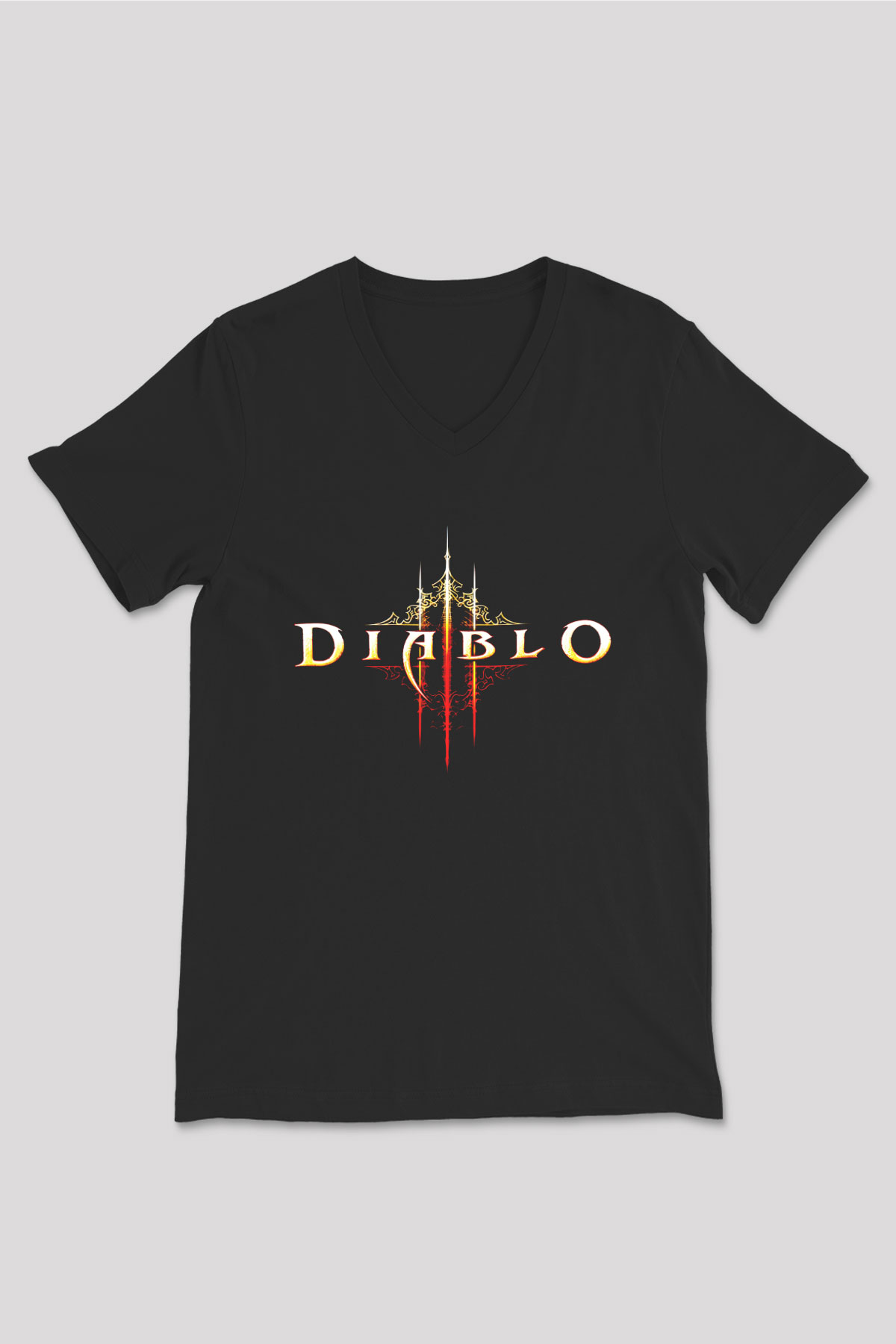 Diablo Siyah Unisex V Yaka Tişört