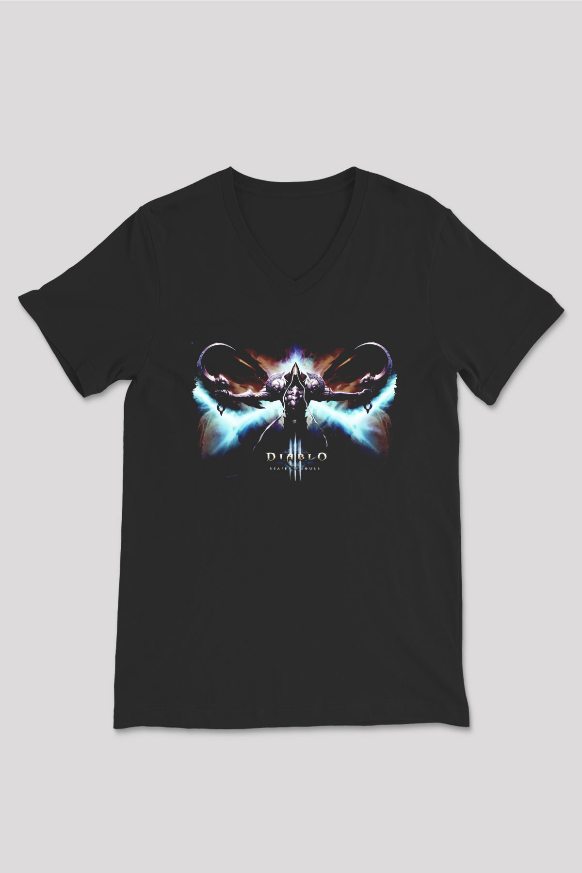 Diablo Siyah Unisex V Yaka Tişört
