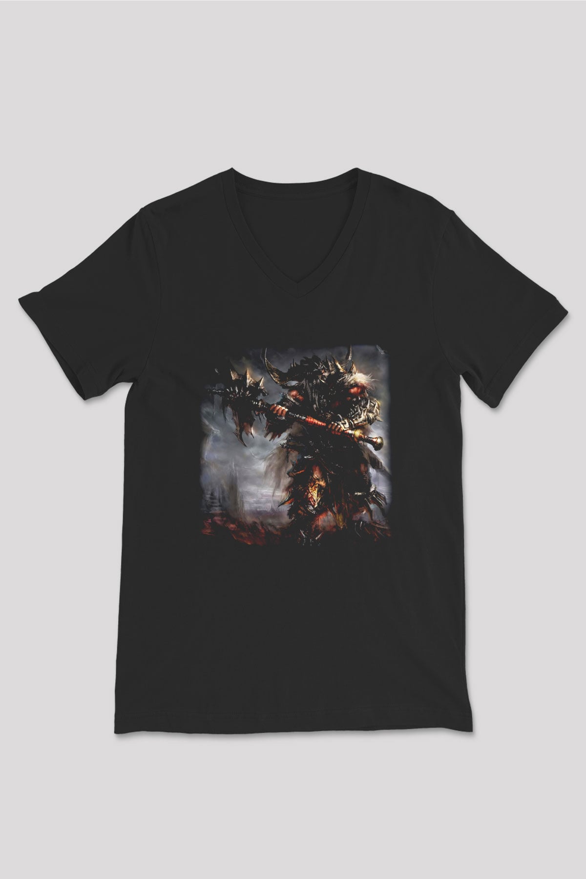 Diablo Siyah Unisex V Yaka Tişört T-Shirt