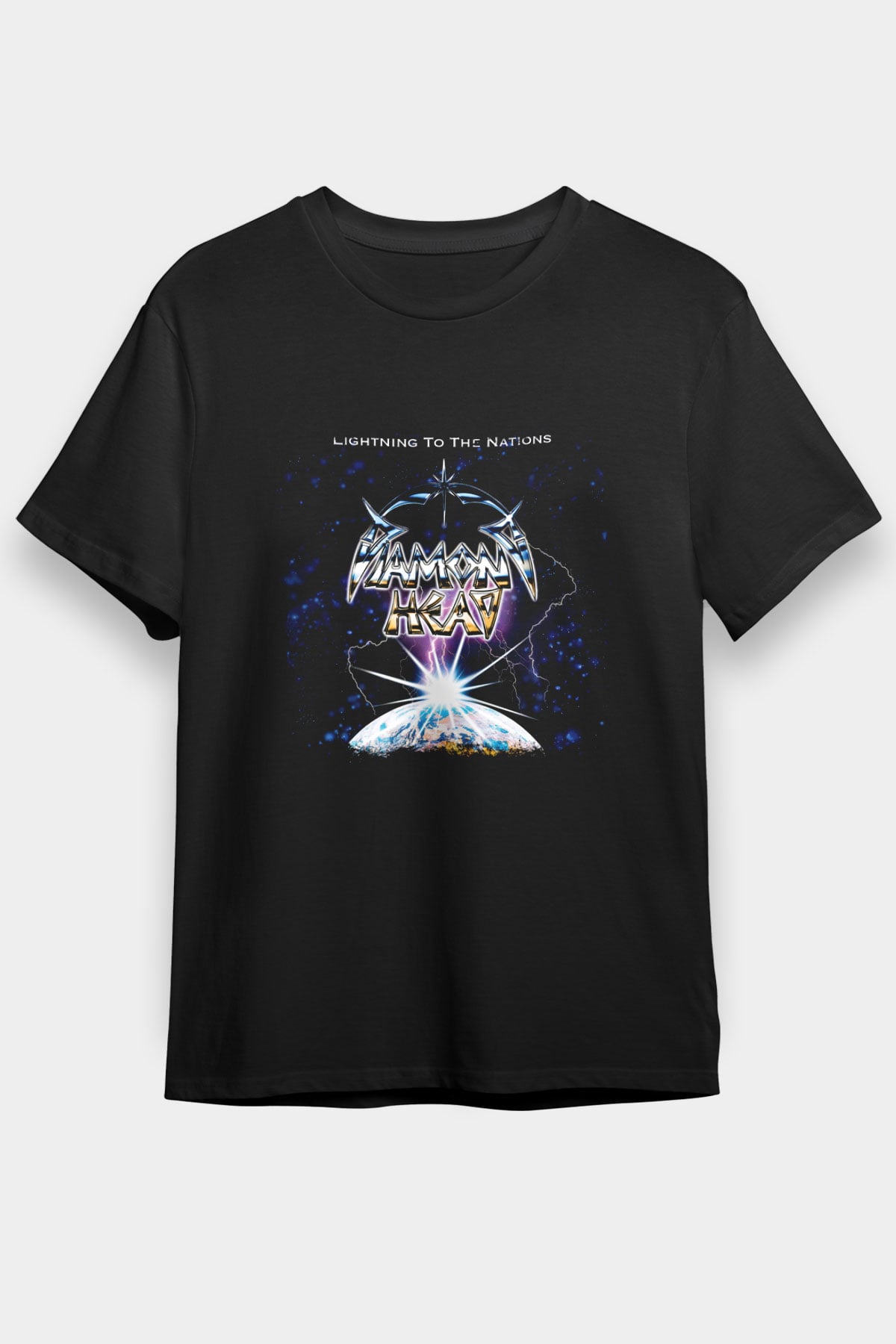Diamond Head Baskılı Unisex Siyah Tişört