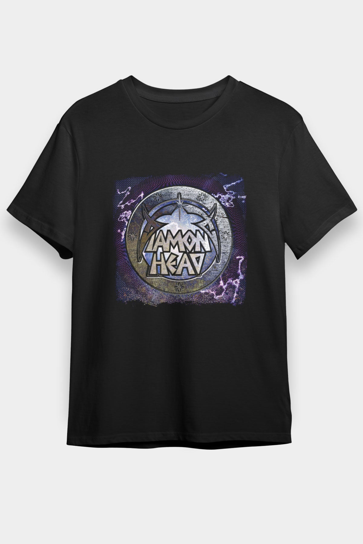 Diamond Head Baskılı Unisex Siyah Tişört