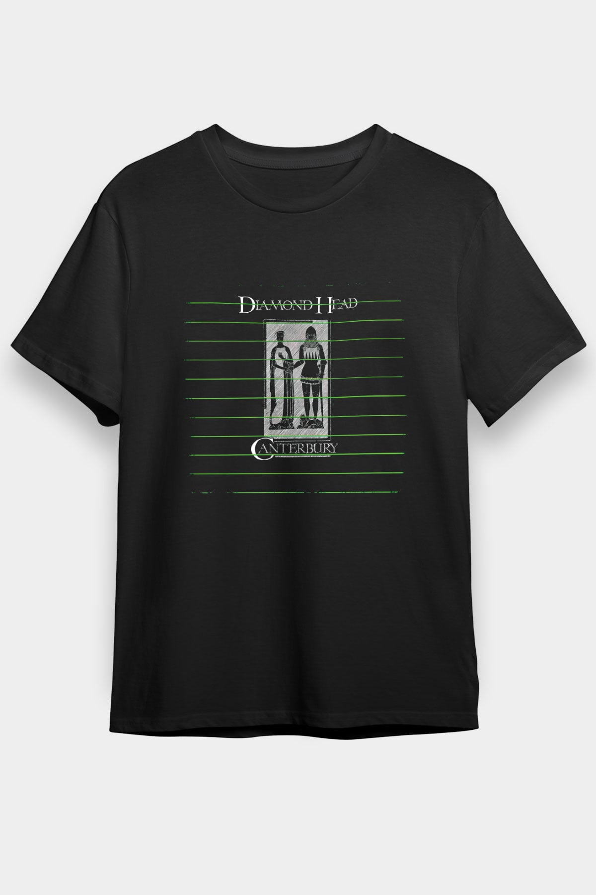 Diamond Head Baskılı Unisex Siyah Tişört