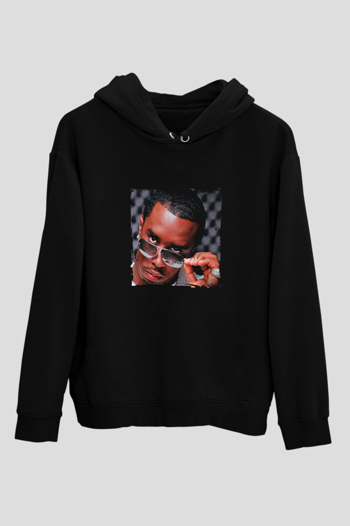 Diddy Baskılı Unisex Siyah Hoodie