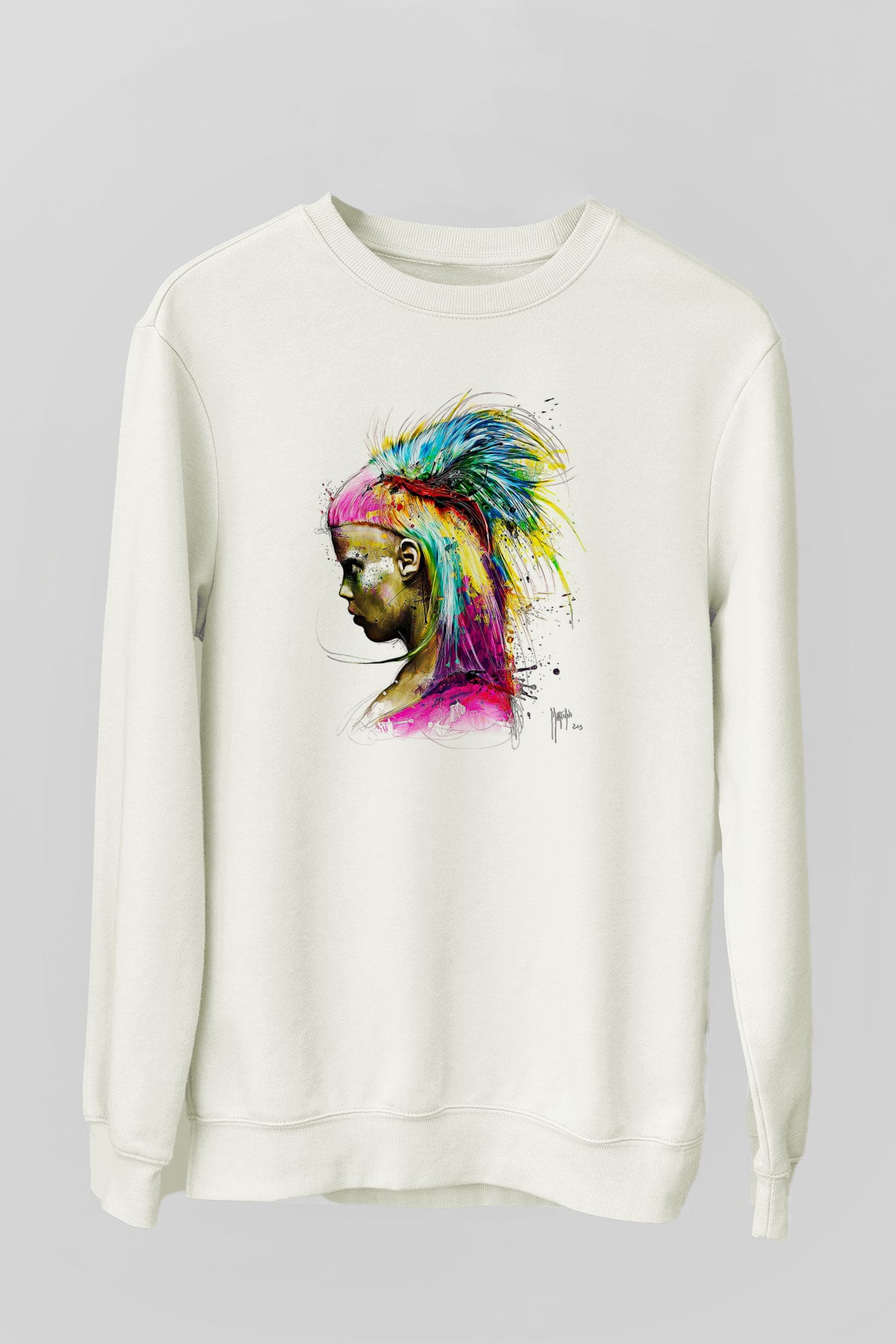 Die Antwoord Baskılı Beyaz Unisex Sweatshirt
