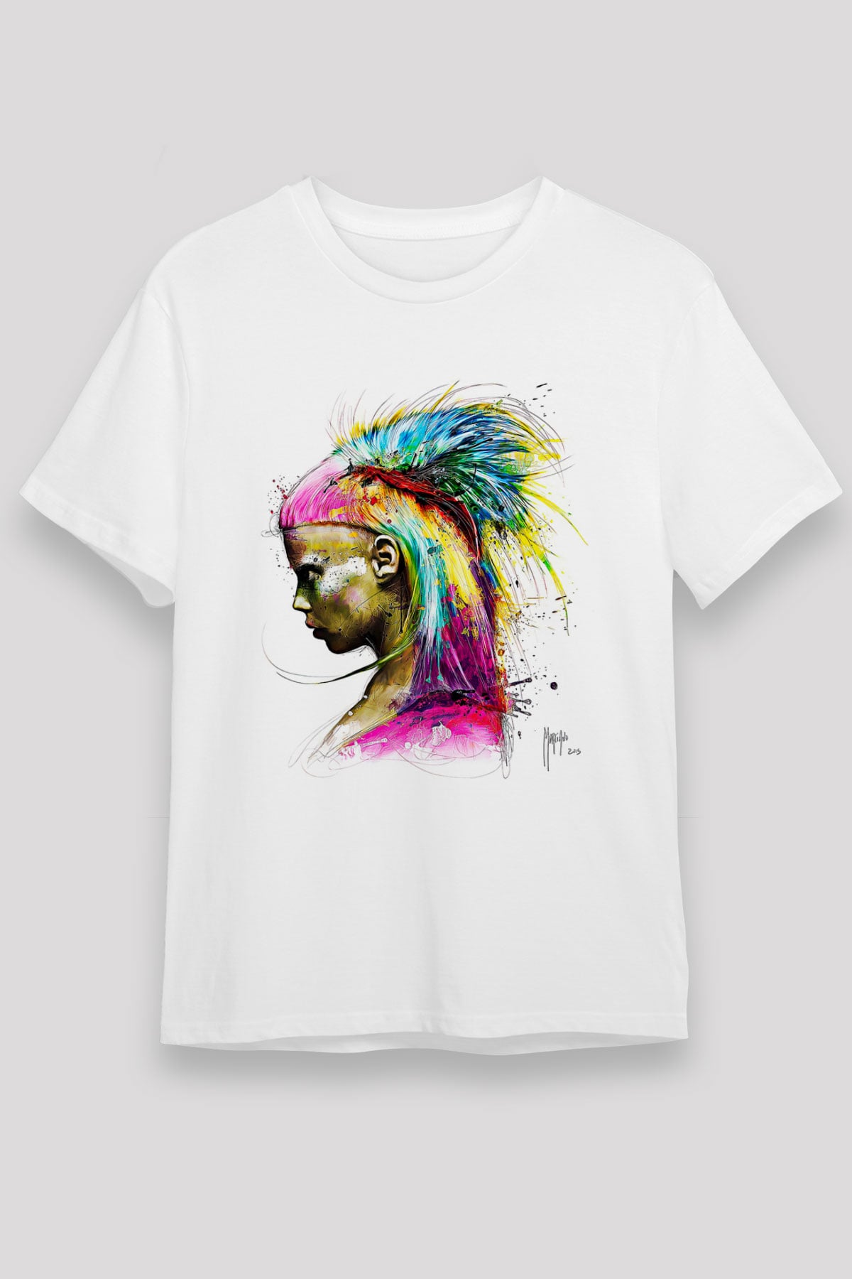 Die Antwoord Baskılı Unisex Beyaz Tişört - Tshirt