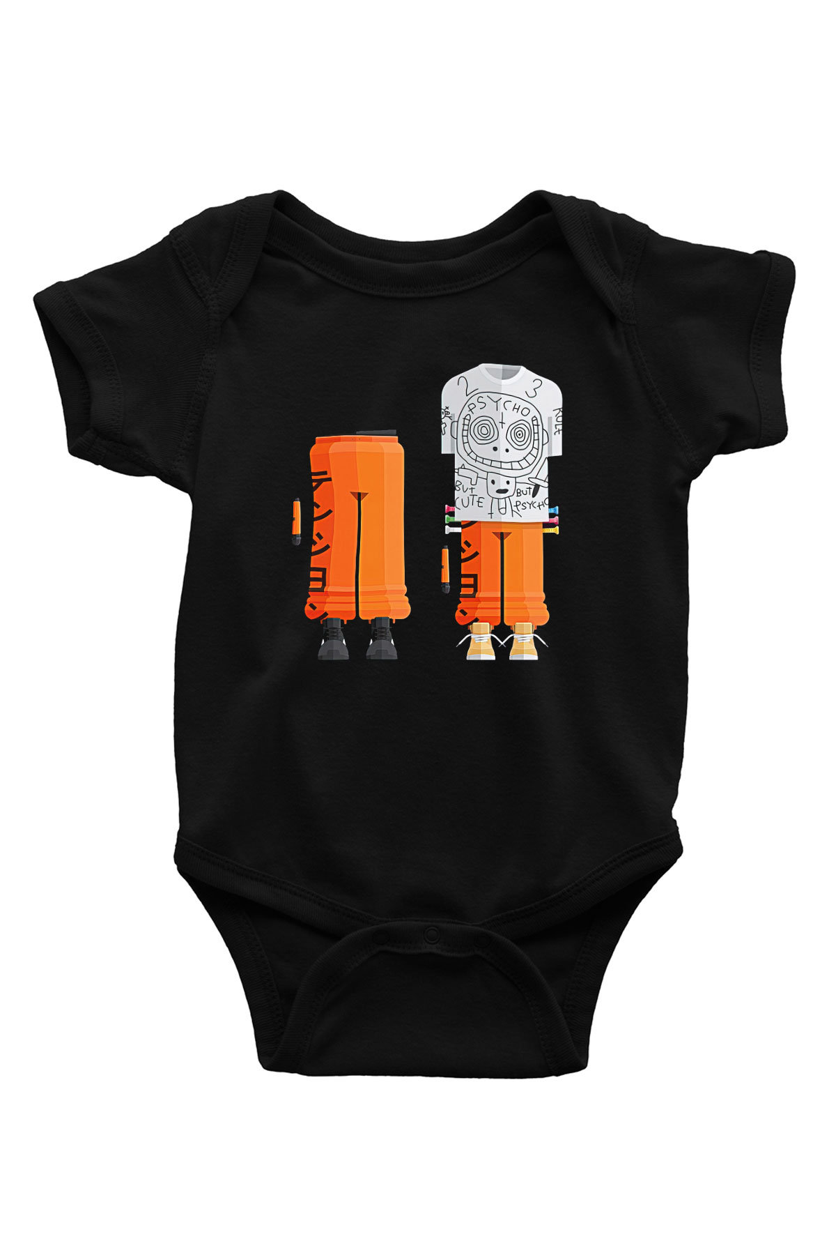 Die Antwoord Baskılı Unisex Siyah Bebek Body - Zıbın