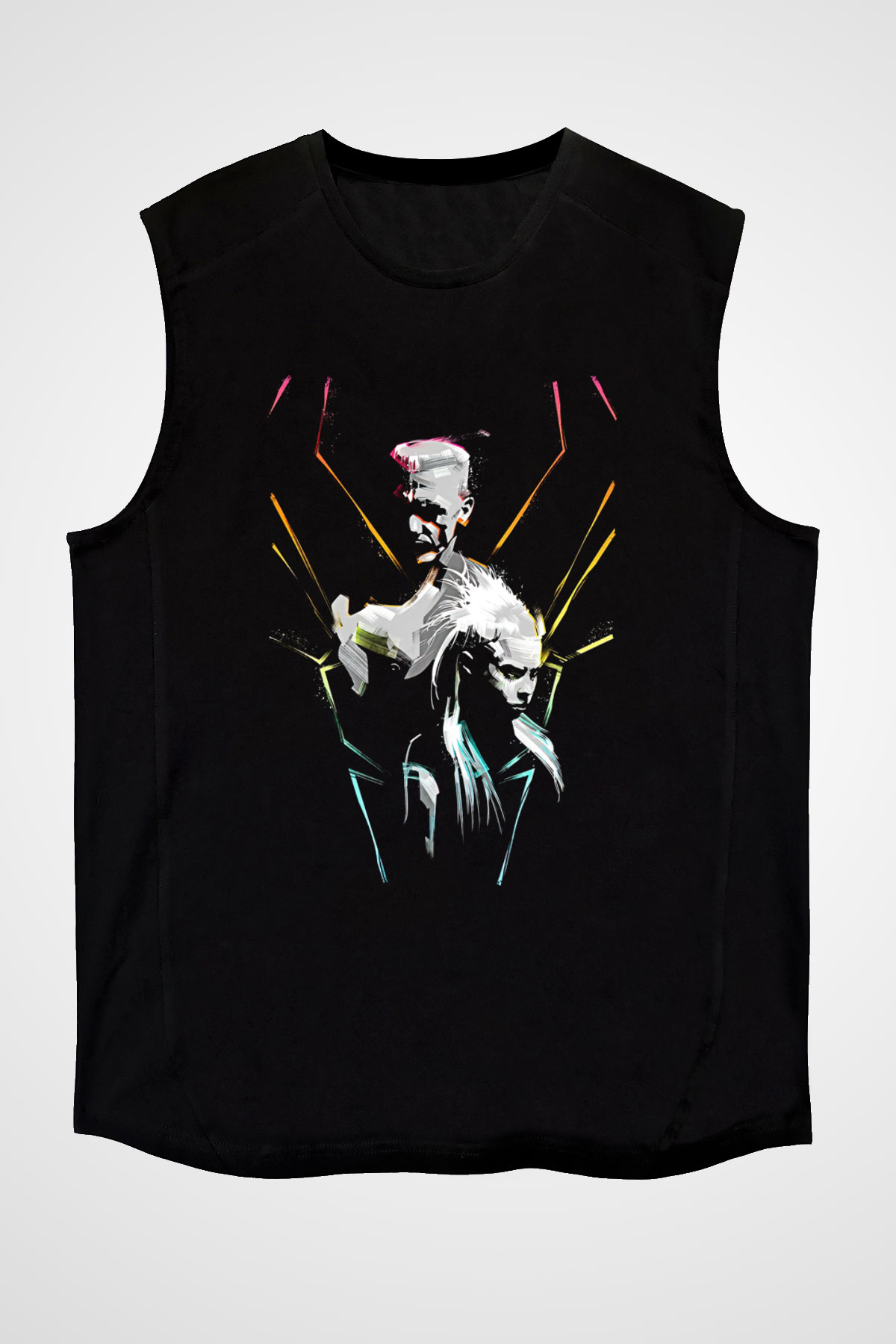 Die Antwoord Baskılı Unisex Siyah Kolsuz Tişört - Tshirt