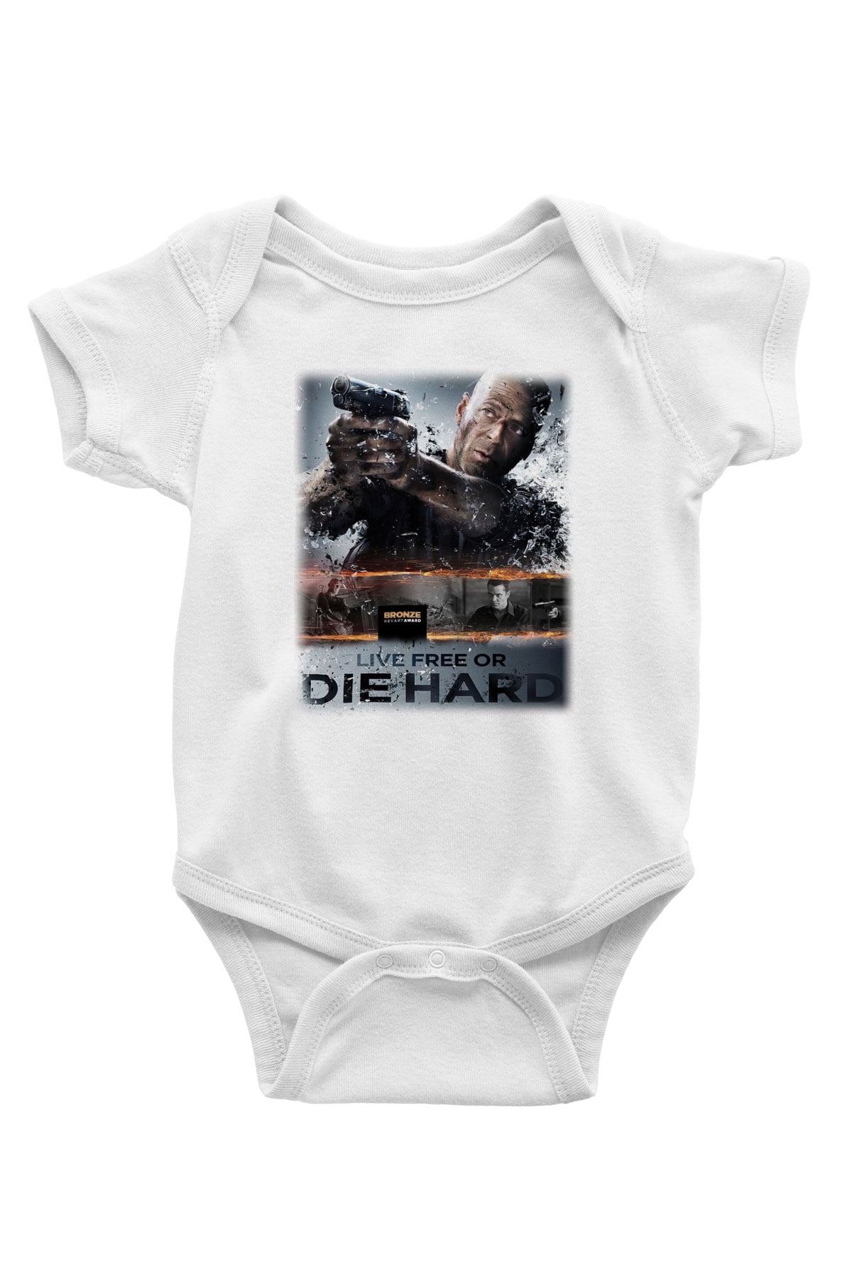 Die Hard Baskılı Beyaz Unisex Bebek Body - Zıbın