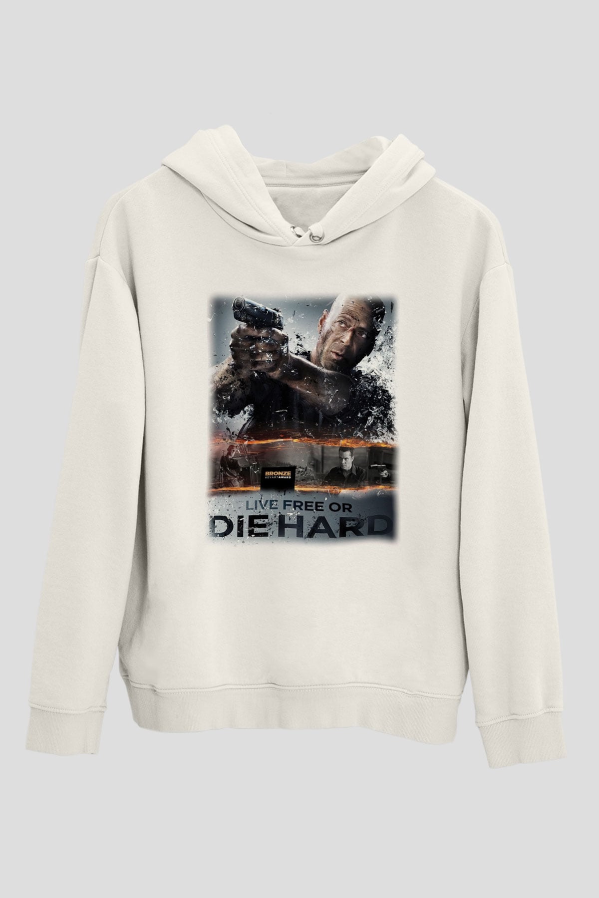 Die Hard Beyaz Unisex Hoodie