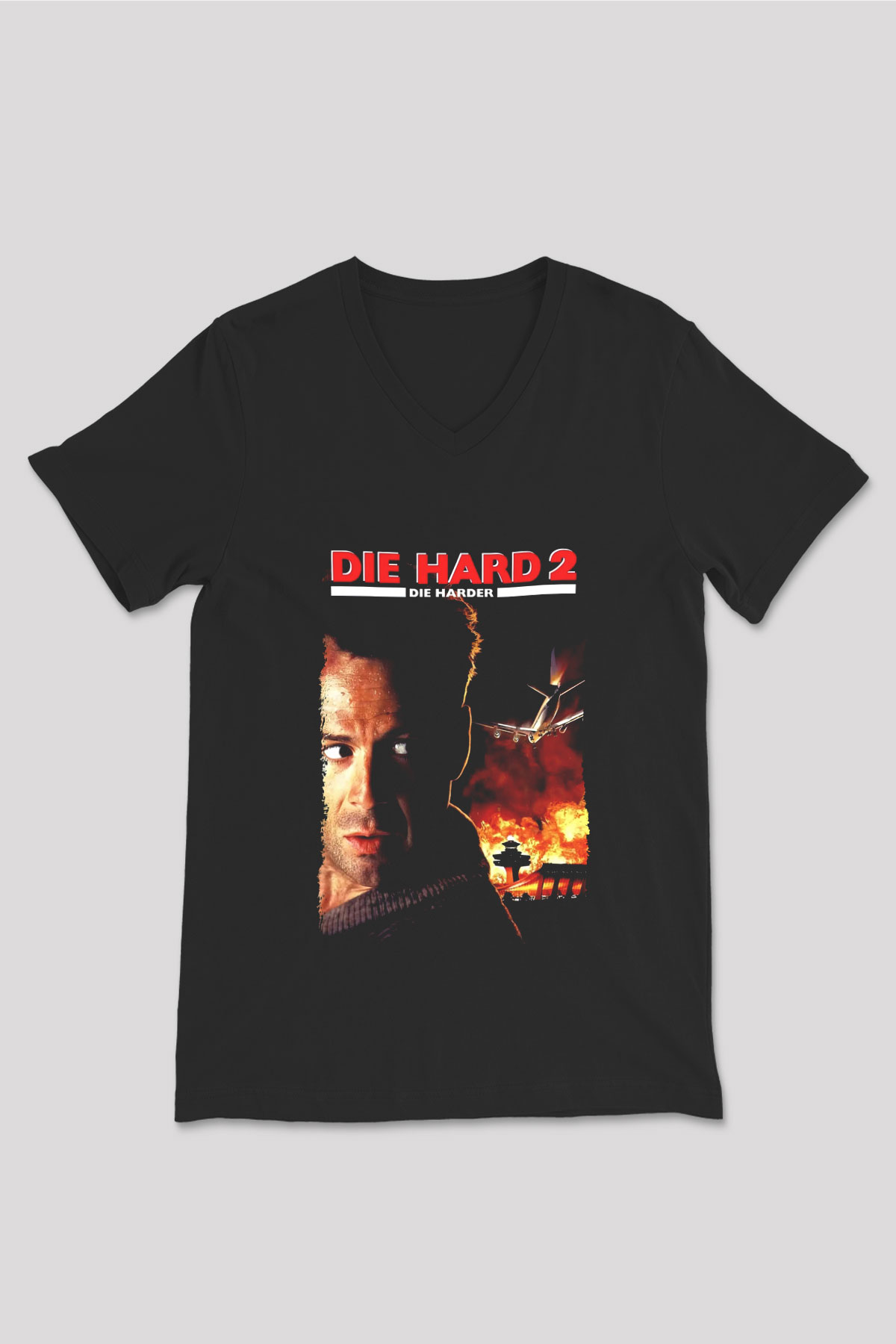 Die Hard Siyah Unisex V Yaka Tişört